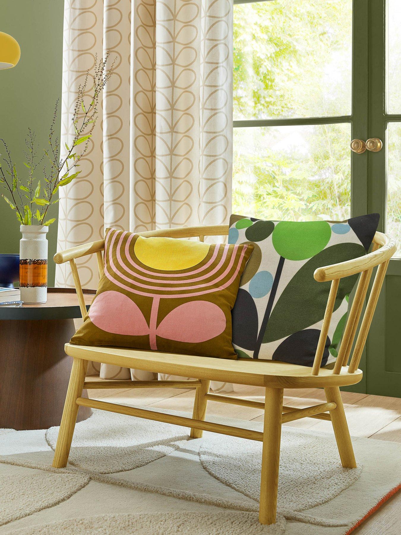 Orla Kiely Bubble Flower Evergreen Microfibre Filled Cushion 45Cm X 45Cm