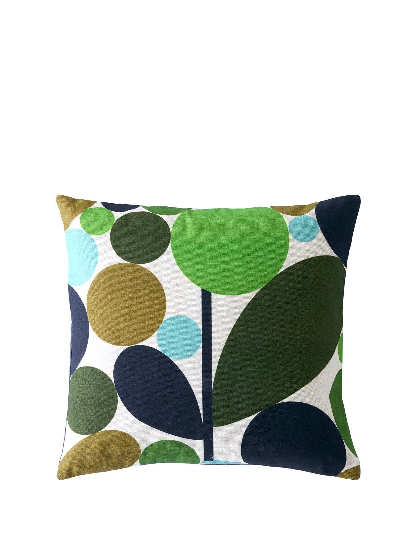 Orla Kiely Bubble Flower Evergreen Microfibre Filled Cushion 45cm x 45cm