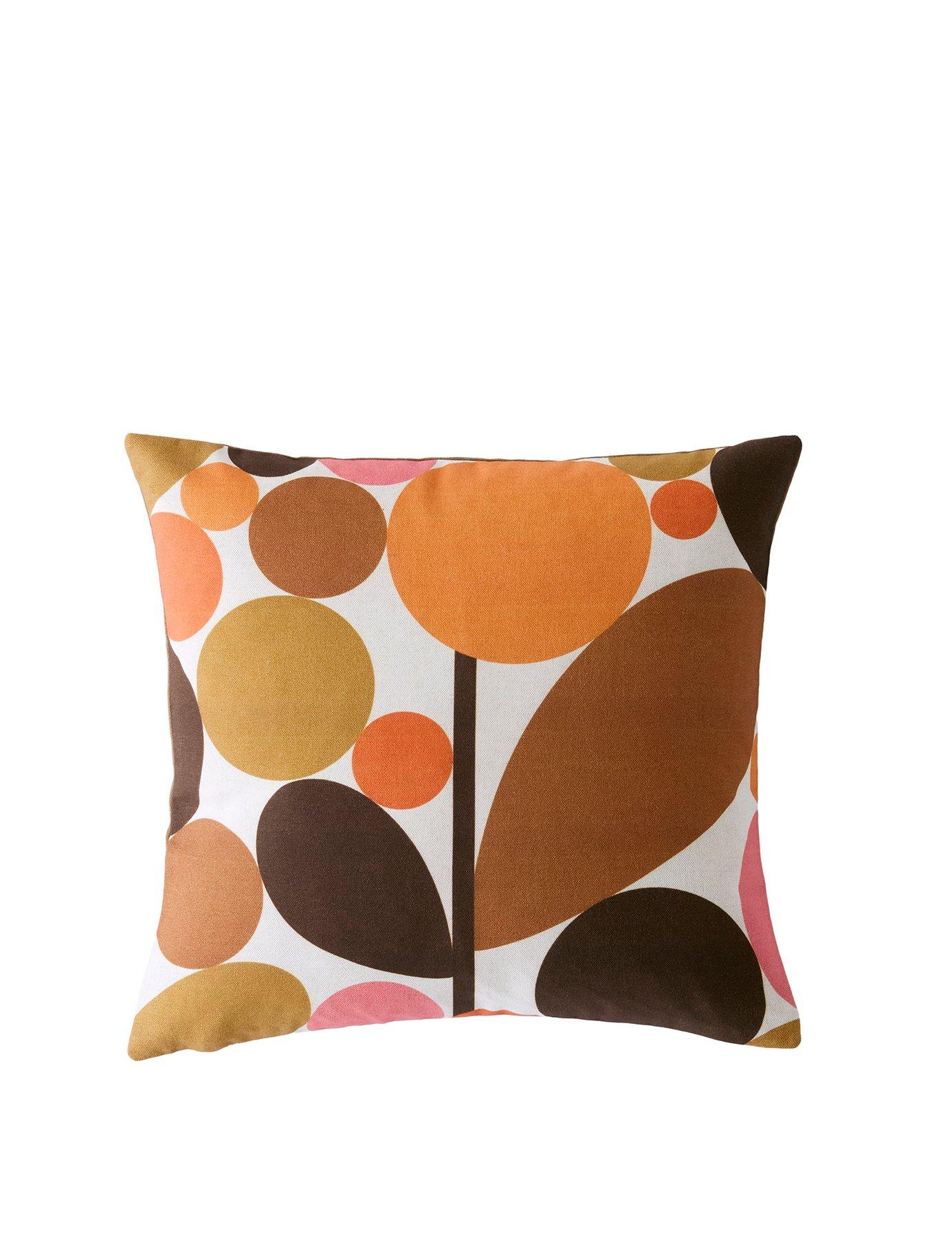 Orla Kiely Bubble Flower Sienna Microfibre Filled Cushion 45cm x 45cm