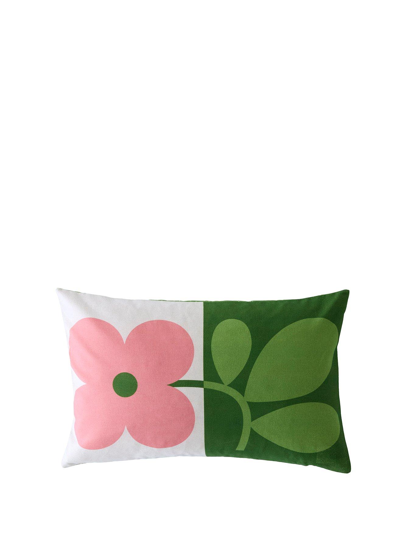 Image 2 of 4 of Orla Kiely Floret Bubblegum Basil Microfibre Filled Cushion 40cmx60cm