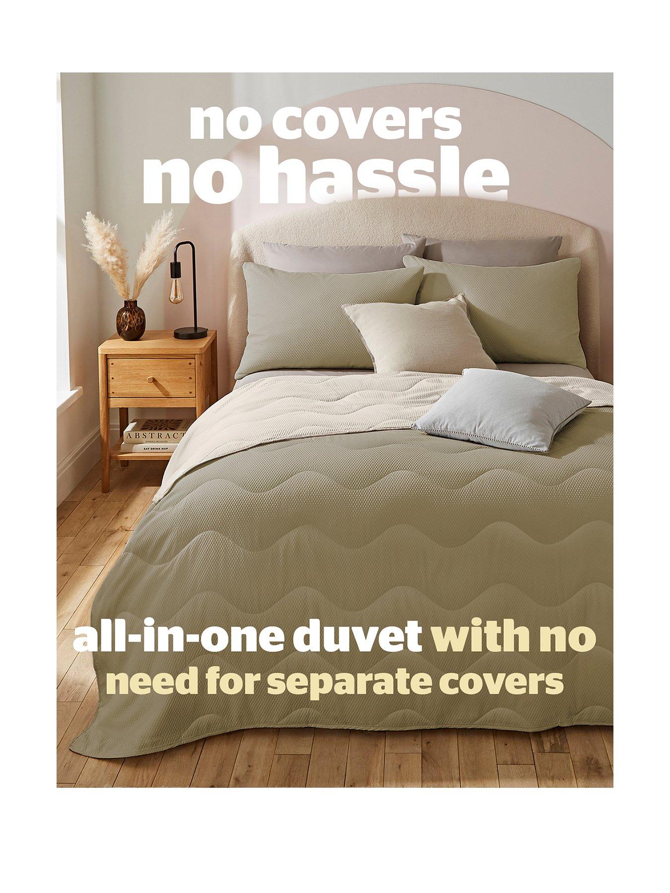 Image 2 of 7 of Silentnight Cool Summer Breeze Seersucker Coverless 4.5 Tog Duvet - Sage/Cream