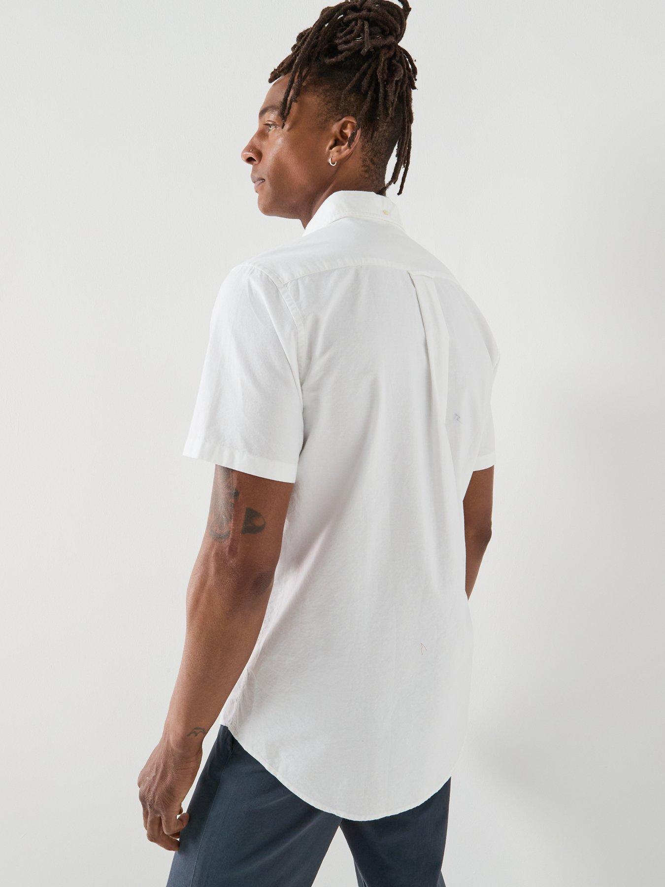 Image 2 of 5 of GANT Regular Fit Classic Oxford Short Sleeve Shirt - White