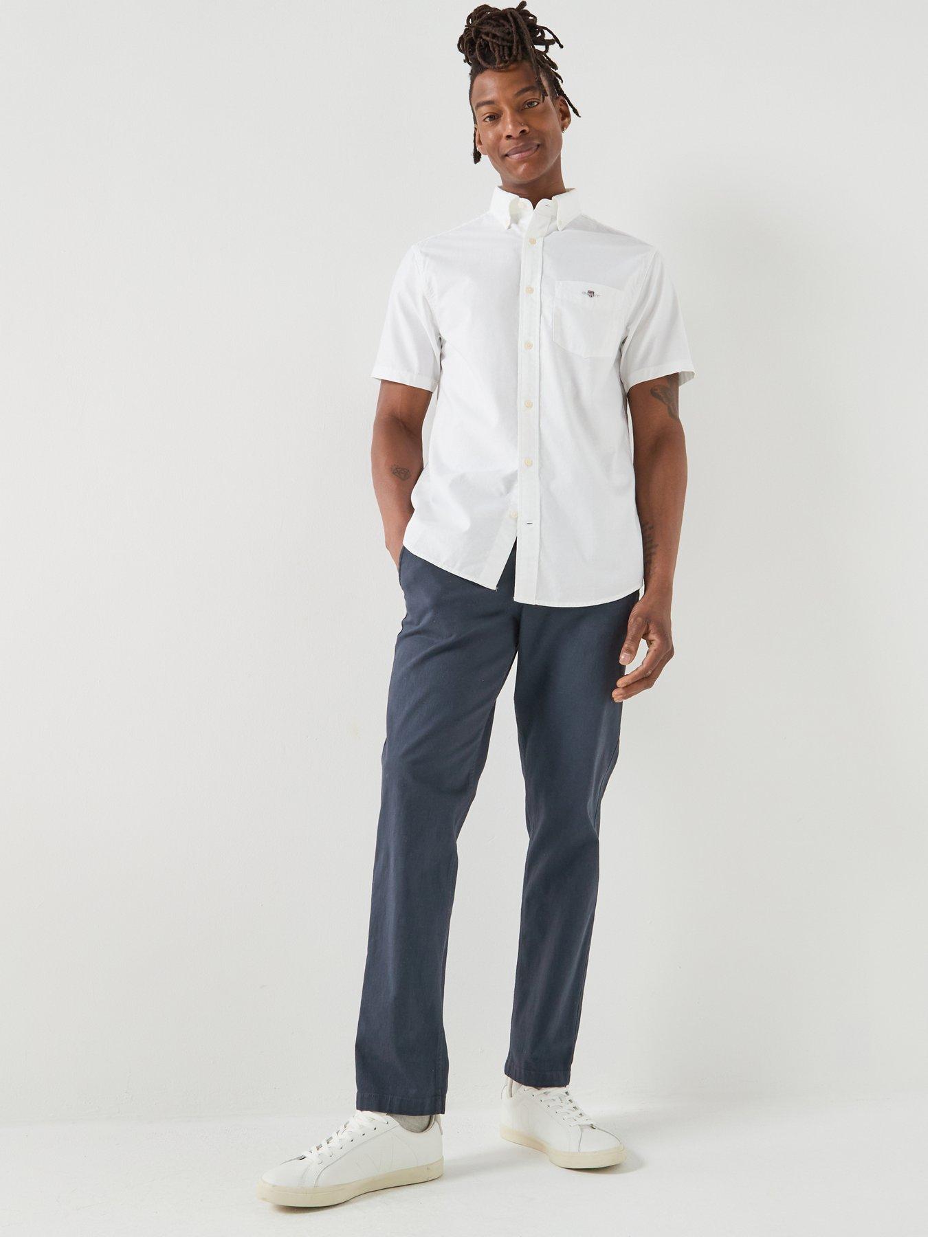 Image 3 of 5 of GANT Regular Fit Classic Oxford Short Sleeve Shirt - White