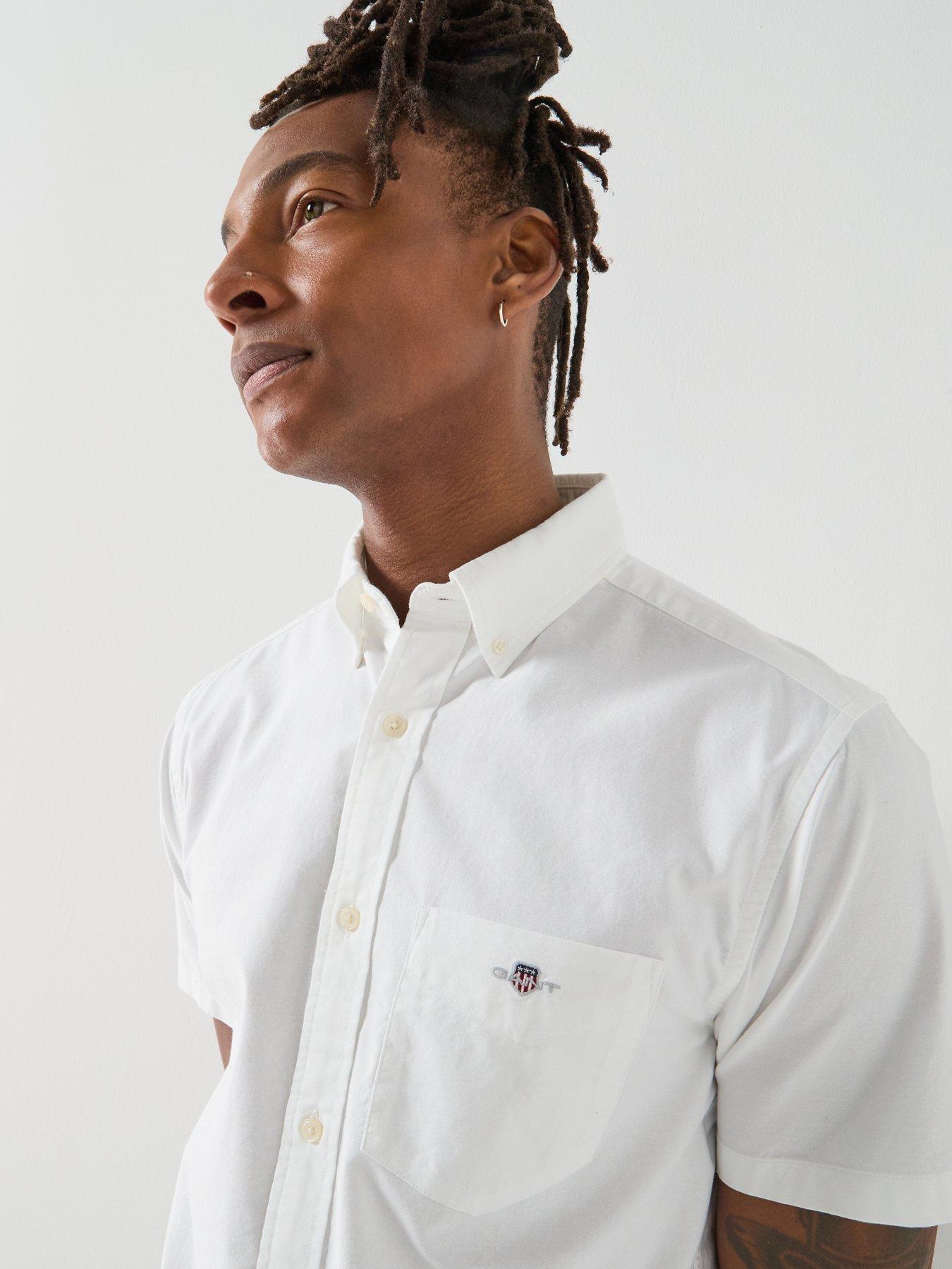 Image 4 of 5 of GANT Regular Fit Classic Oxford Short Sleeve Shirt - White