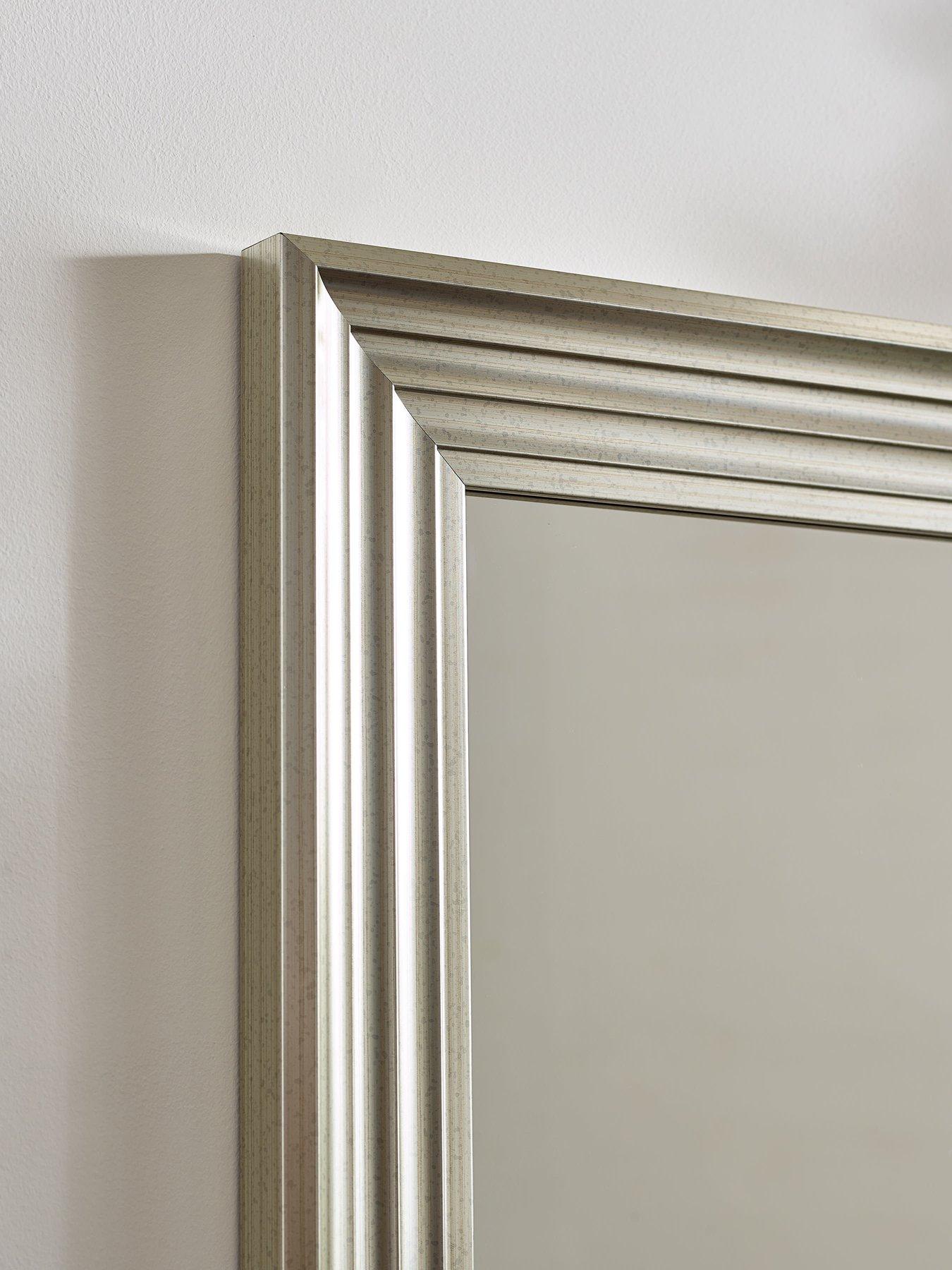 Image 4 of 7 of Julian Bowen Tokyo Pewter Rectangular Wall Mirror