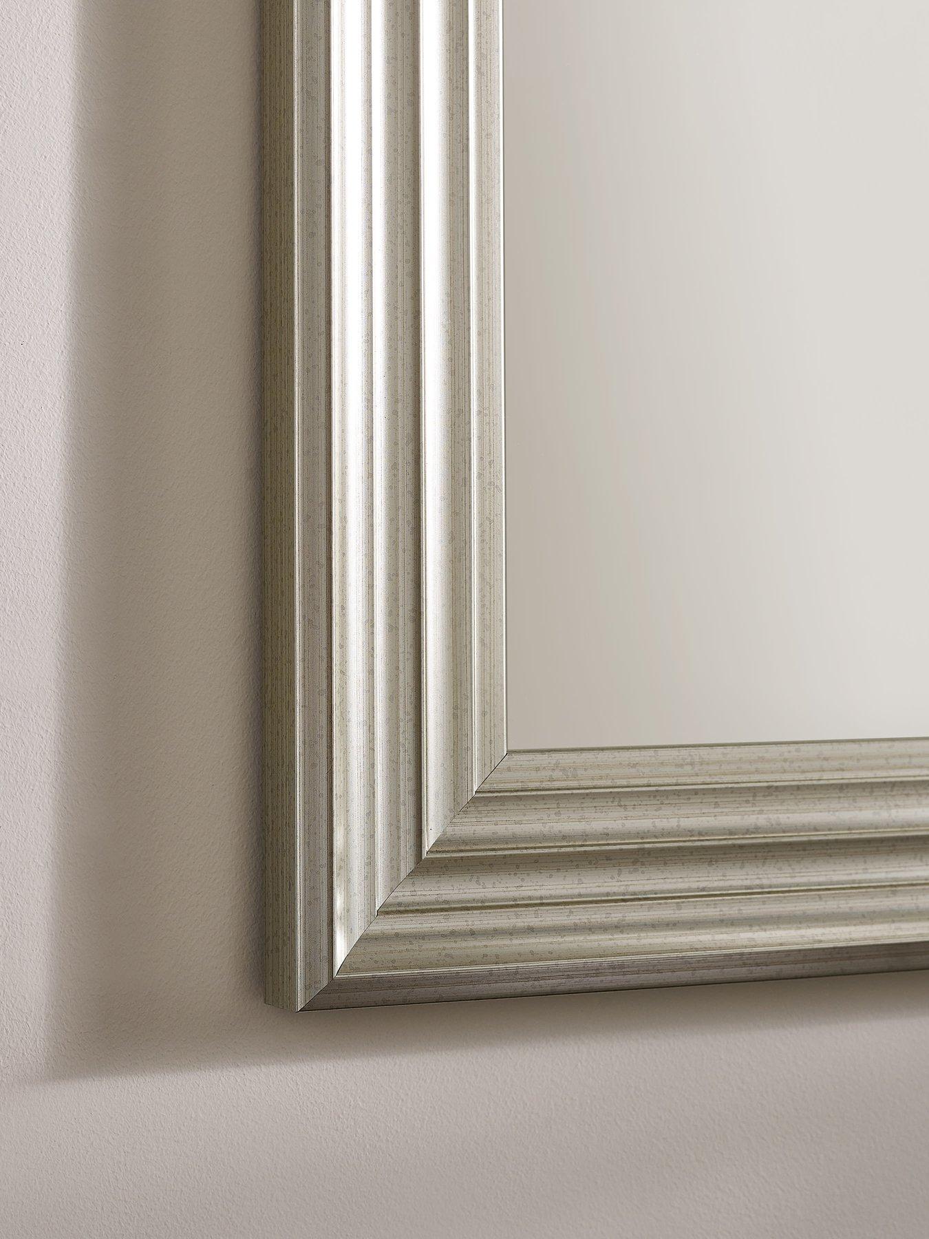 Image 6 of 7 of Julian Bowen Tokyo Pewter Rectangular Wall Mirror