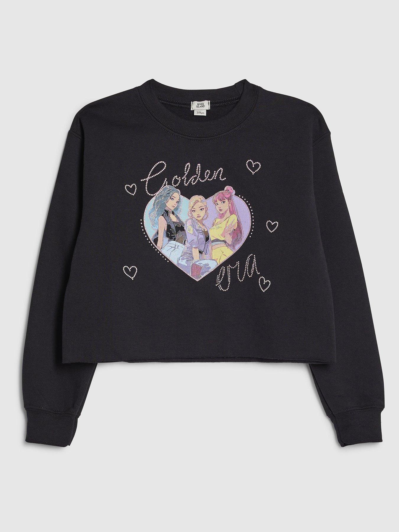 River Island Older Girls Golden Girls Era Sweatshirt - Black