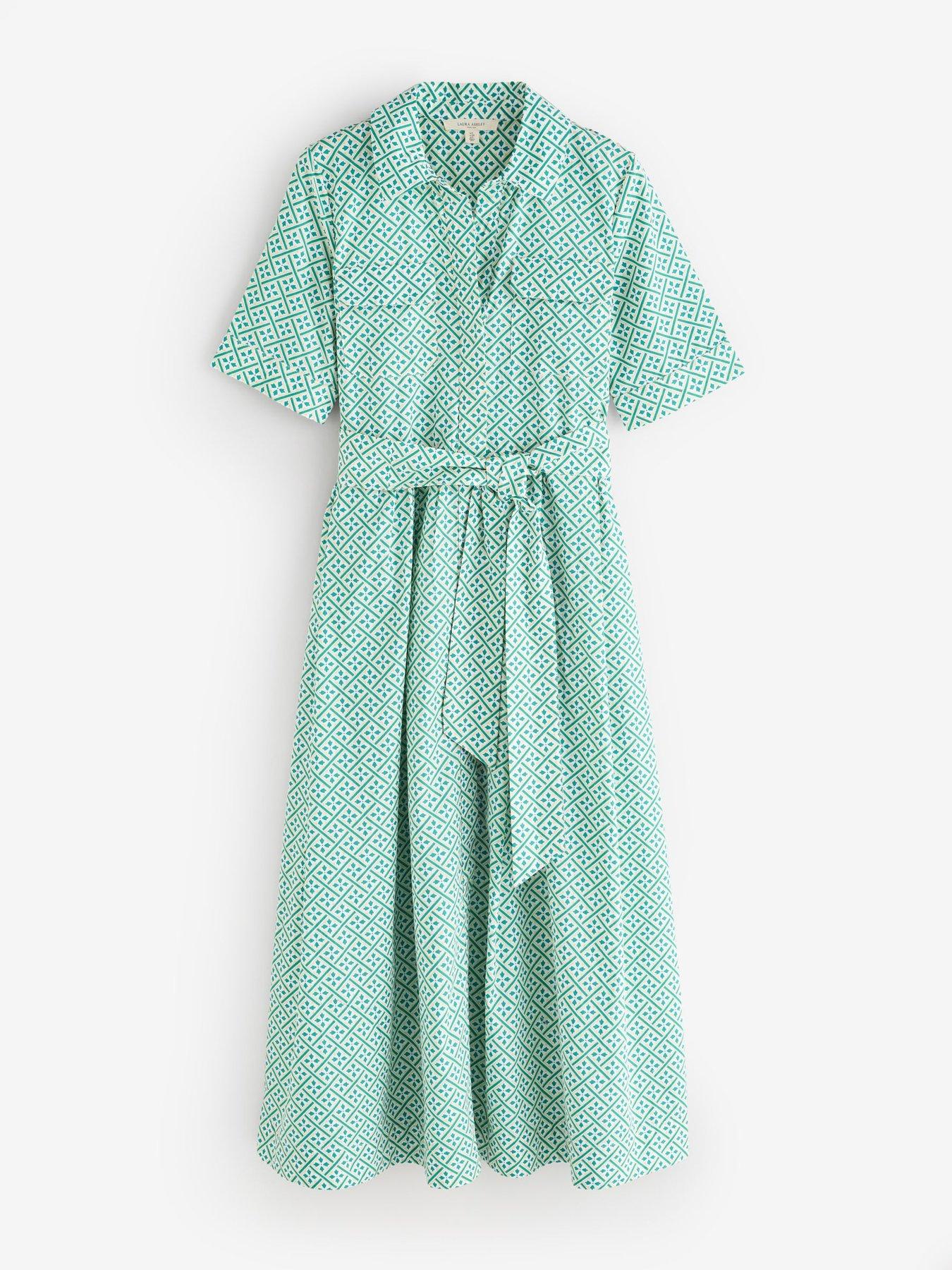 Laura Ashley Geometric Shirt Dress - Green | Very