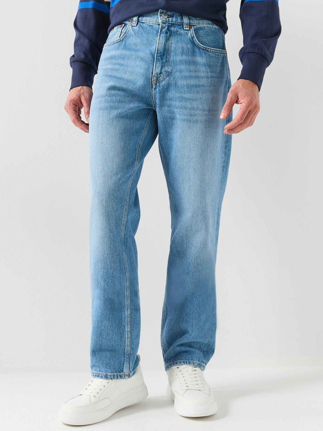 GANT Straight Fit Jeans, Mid Wash, Size 32R, Men