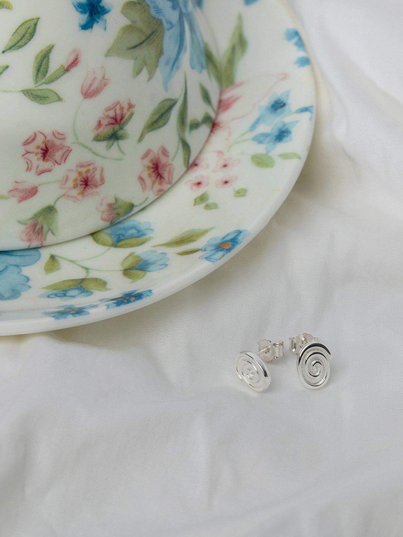 Image 4 of 5 of The Love Collection Sterling Silver Swirl Studs