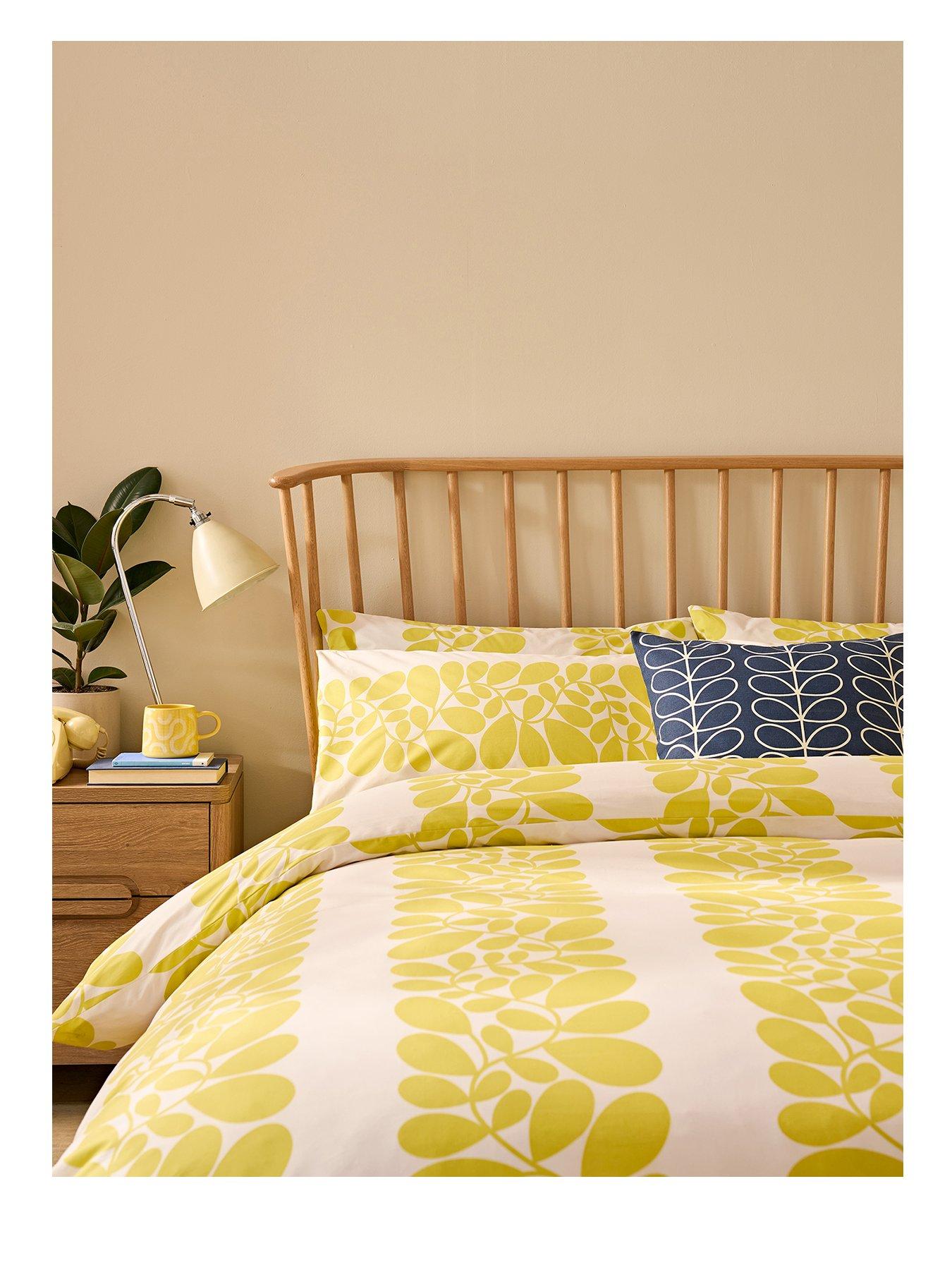 Image 2 of 3 of Orla Kiely Sycamore Stripe 100% Cotton Yellow Double Quilt Set 200cm x 200cm