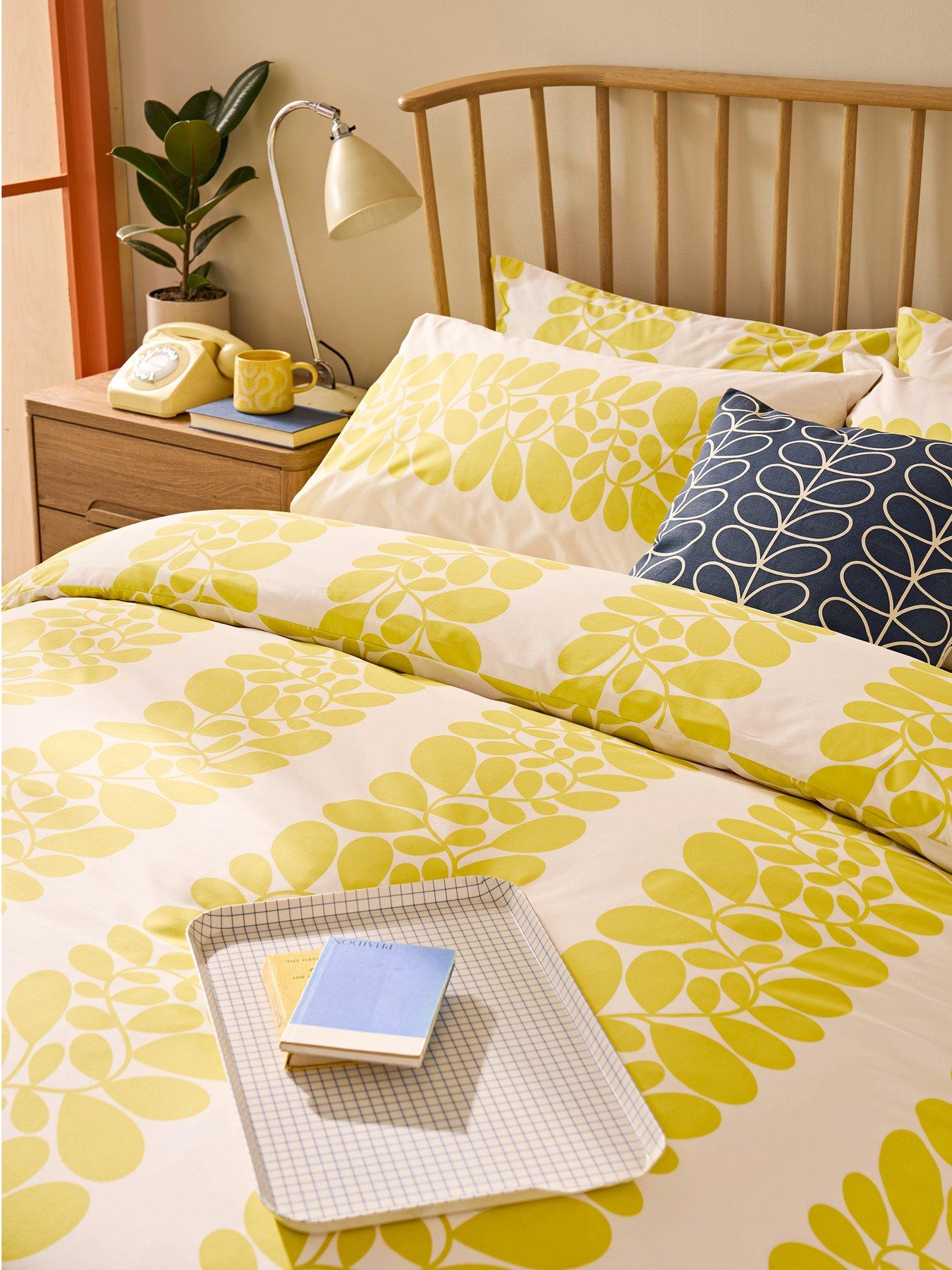 Image 3 of 3 of Orla Kiely Sycamore Stripe 100% Cotton Yellow Double Quilt Set 200cm x 200cm