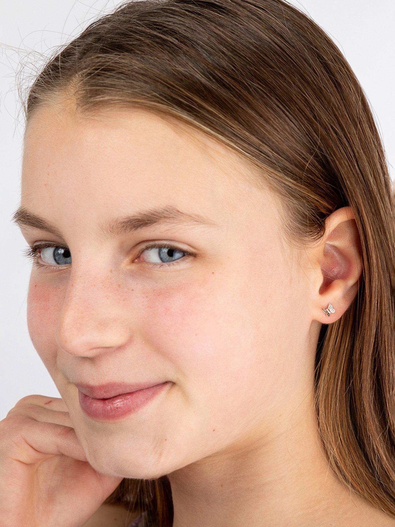 Image 2 of 7 of The Love Collection Sterling Silver Butterfly Stud Earrings in a Butterfly Box