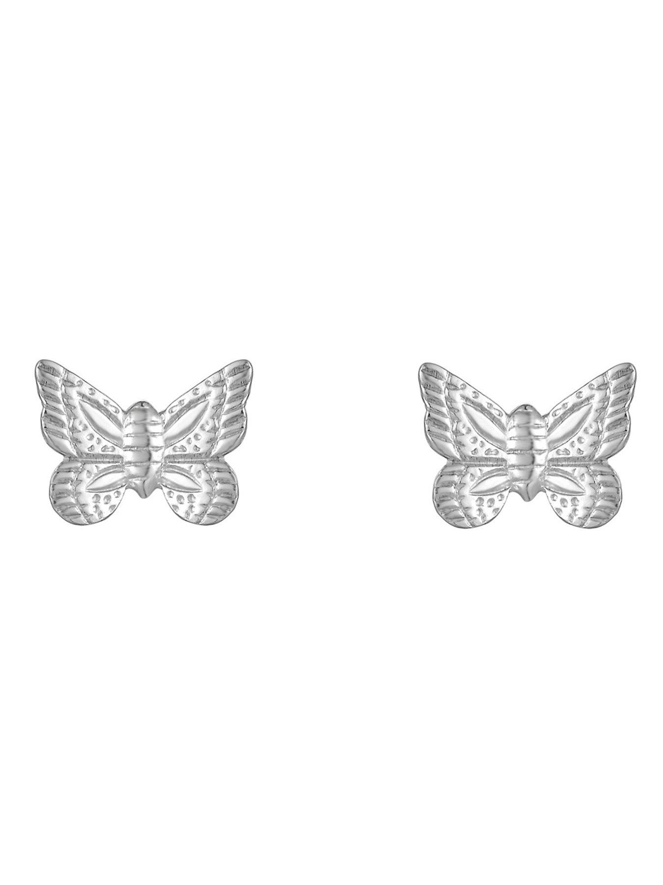 Image 3 of 7 of The Love Collection Sterling Silver Butterfly Stud Earrings in a Butterfly Box