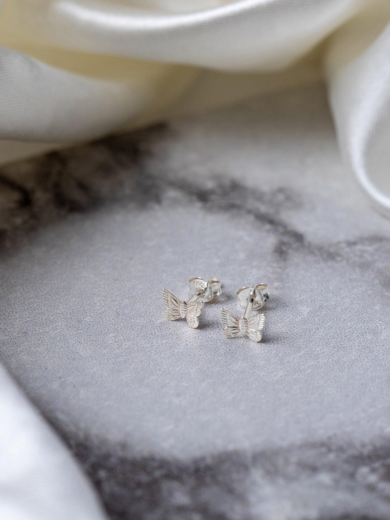 Image 4 of 7 of The Love Collection Sterling Silver Butterfly Stud Earrings in a Butterfly Box
