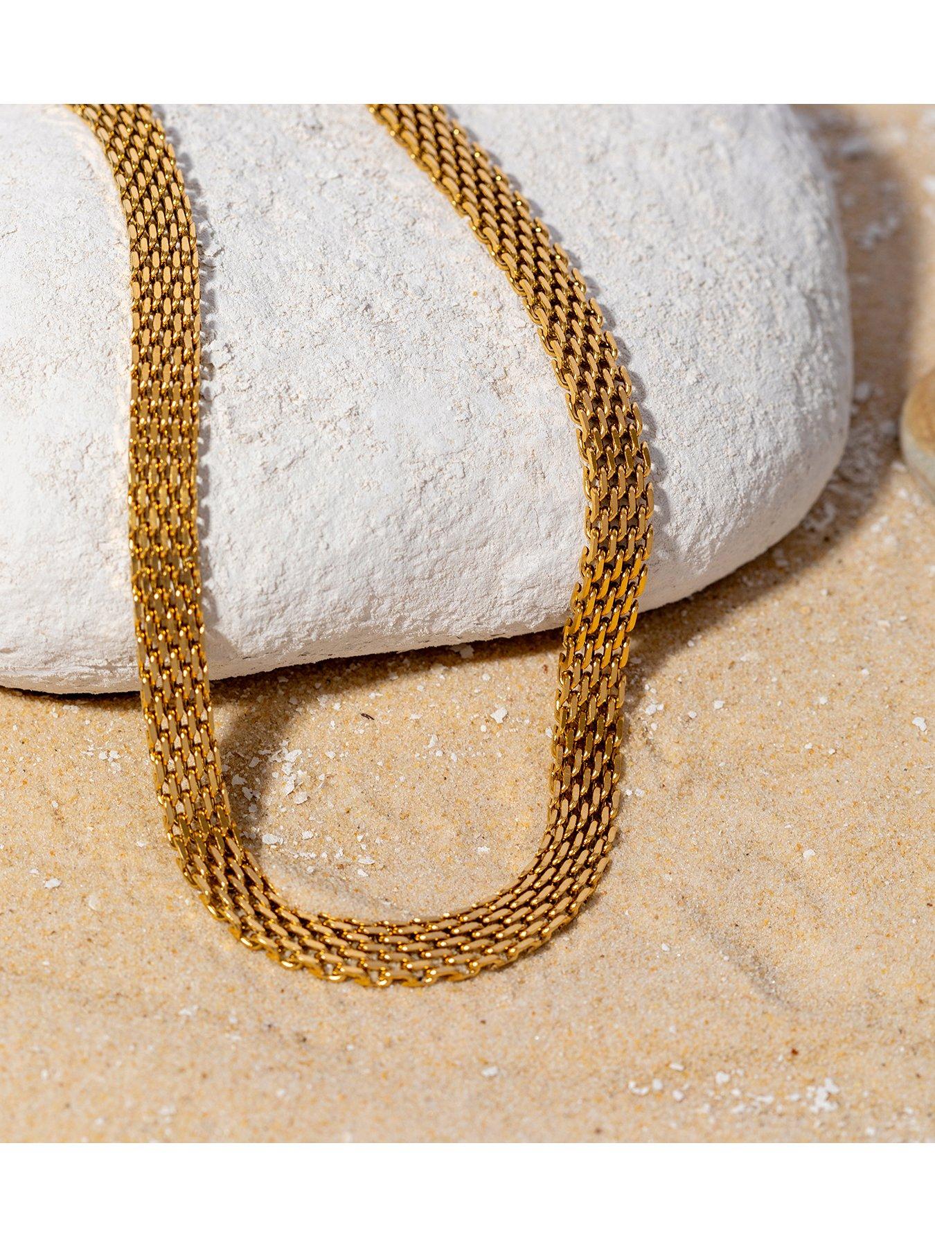 The Love Collection Gold Plated Stainless Steel Chunky Woven Chain ...