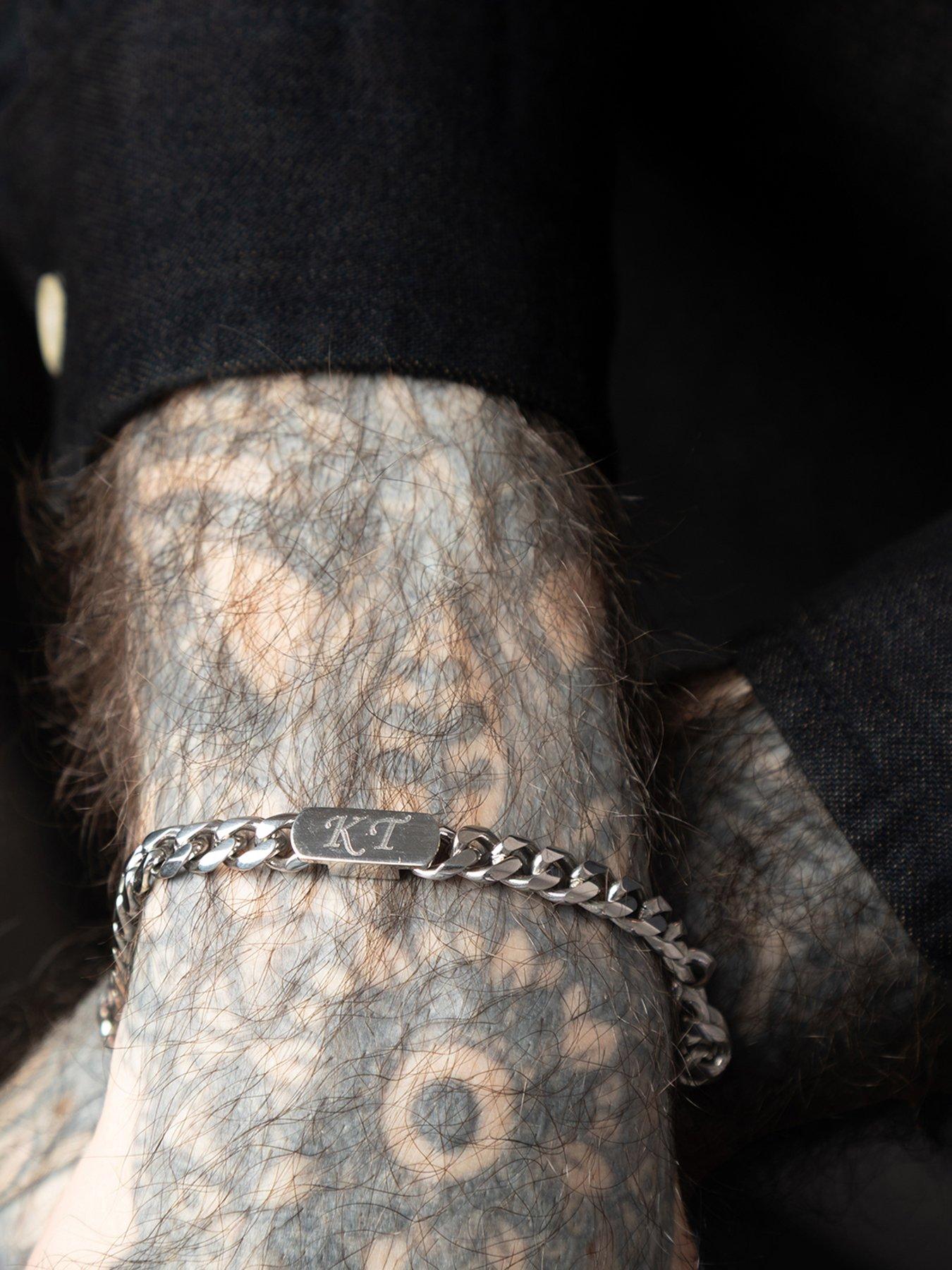 Image 2 of 4 of The Love Collection Gent's Curb Adjustable Personalised Bracelet