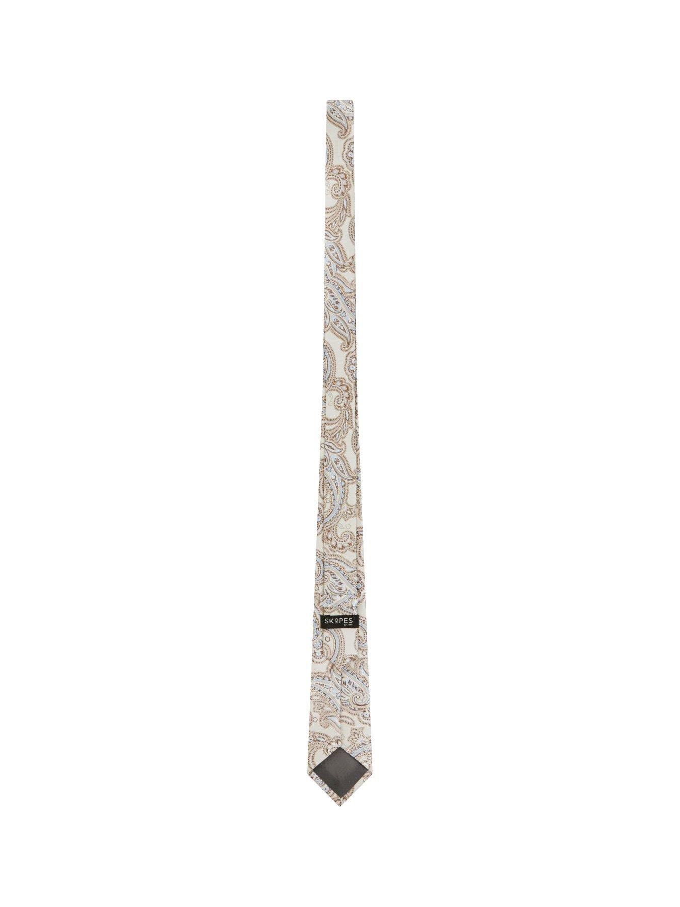 Image 2 of 2 of Skopes Skopes Cream/blue Paisley Silk Tie