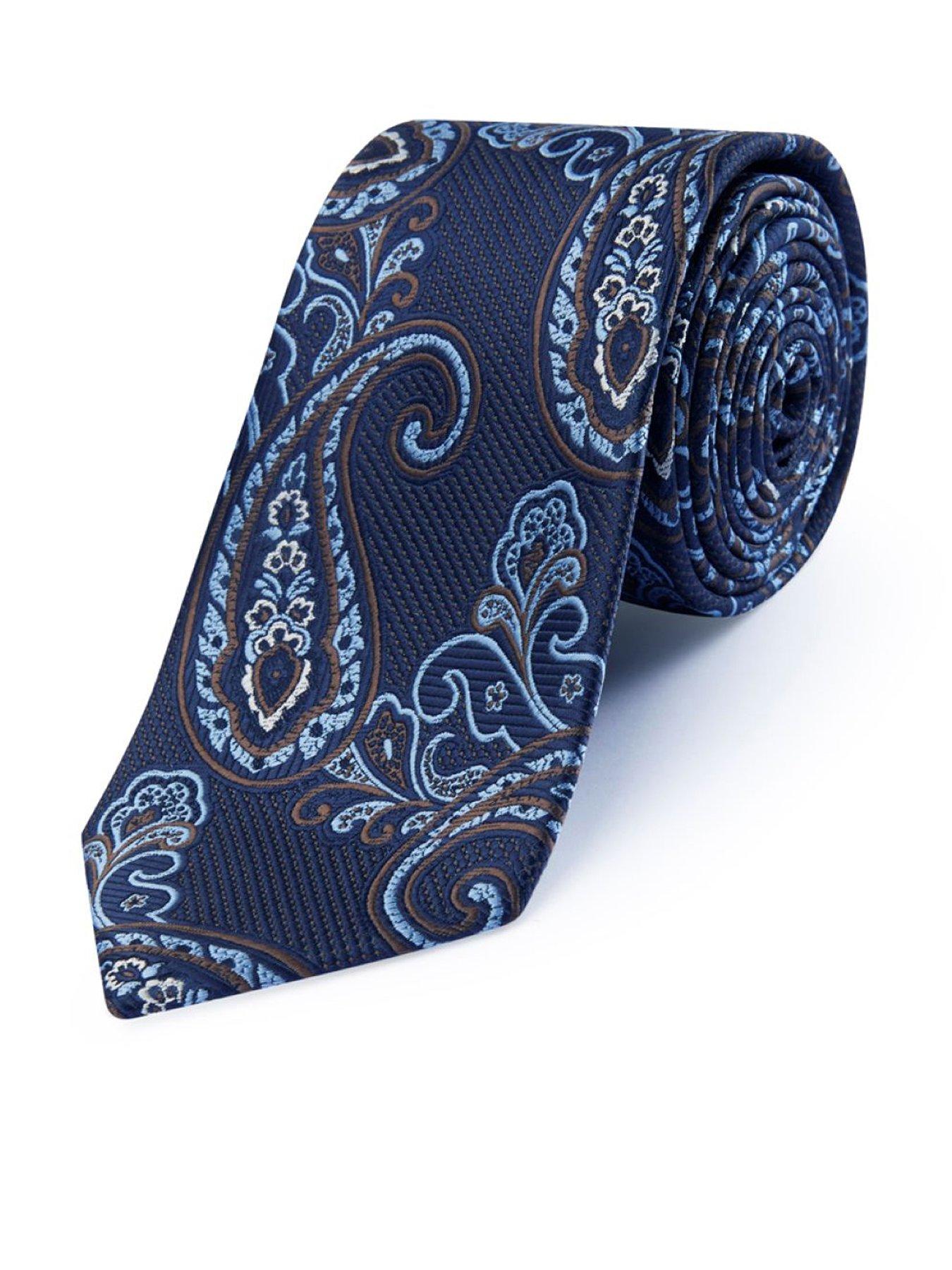 Image 1 of 2 of Skopes Skopes Brown/navy Paisley Tie