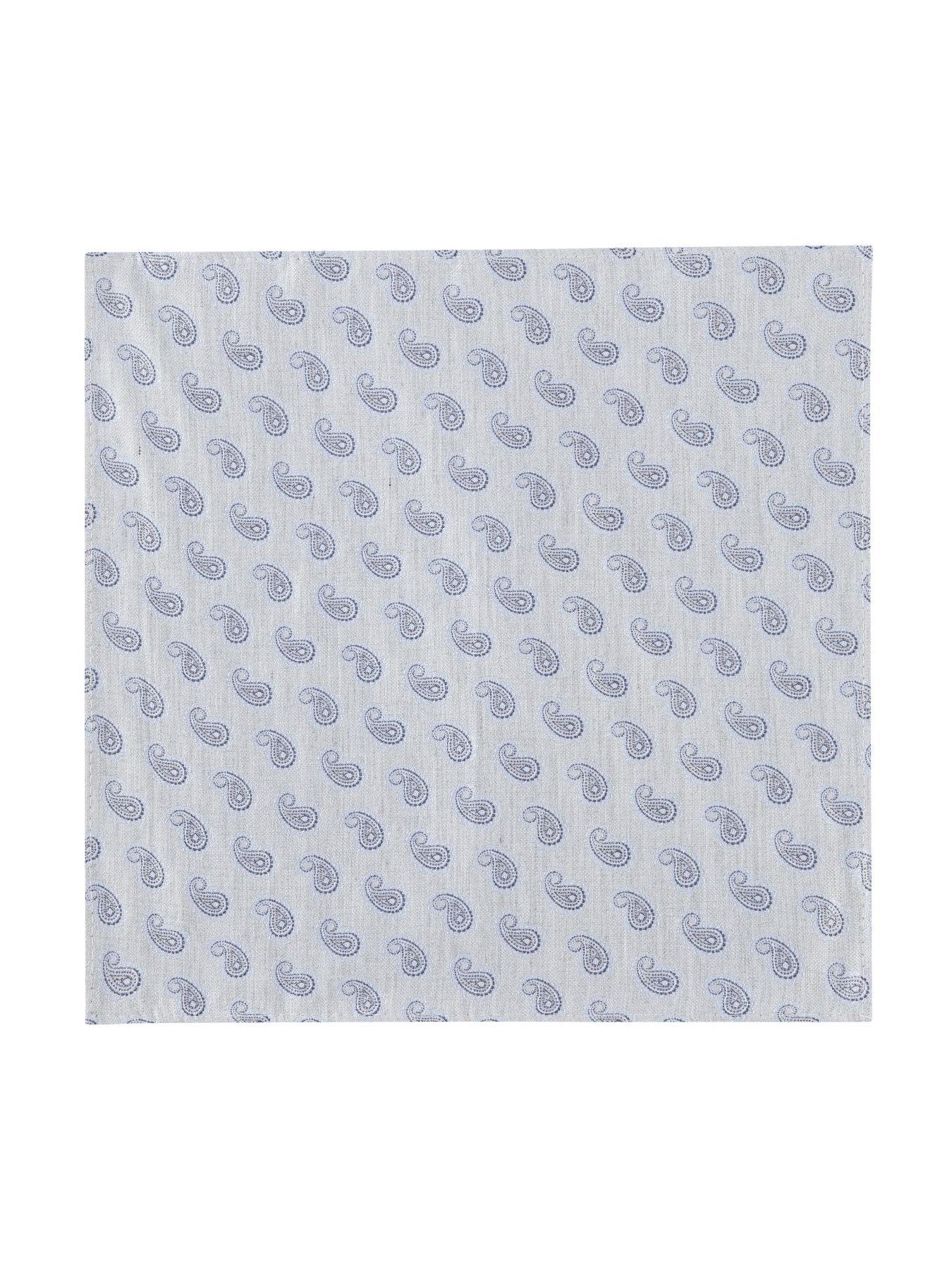 Image 3 of 4 of Skopes Silver Plain Tie &amp; Paisley Pocket Square Set