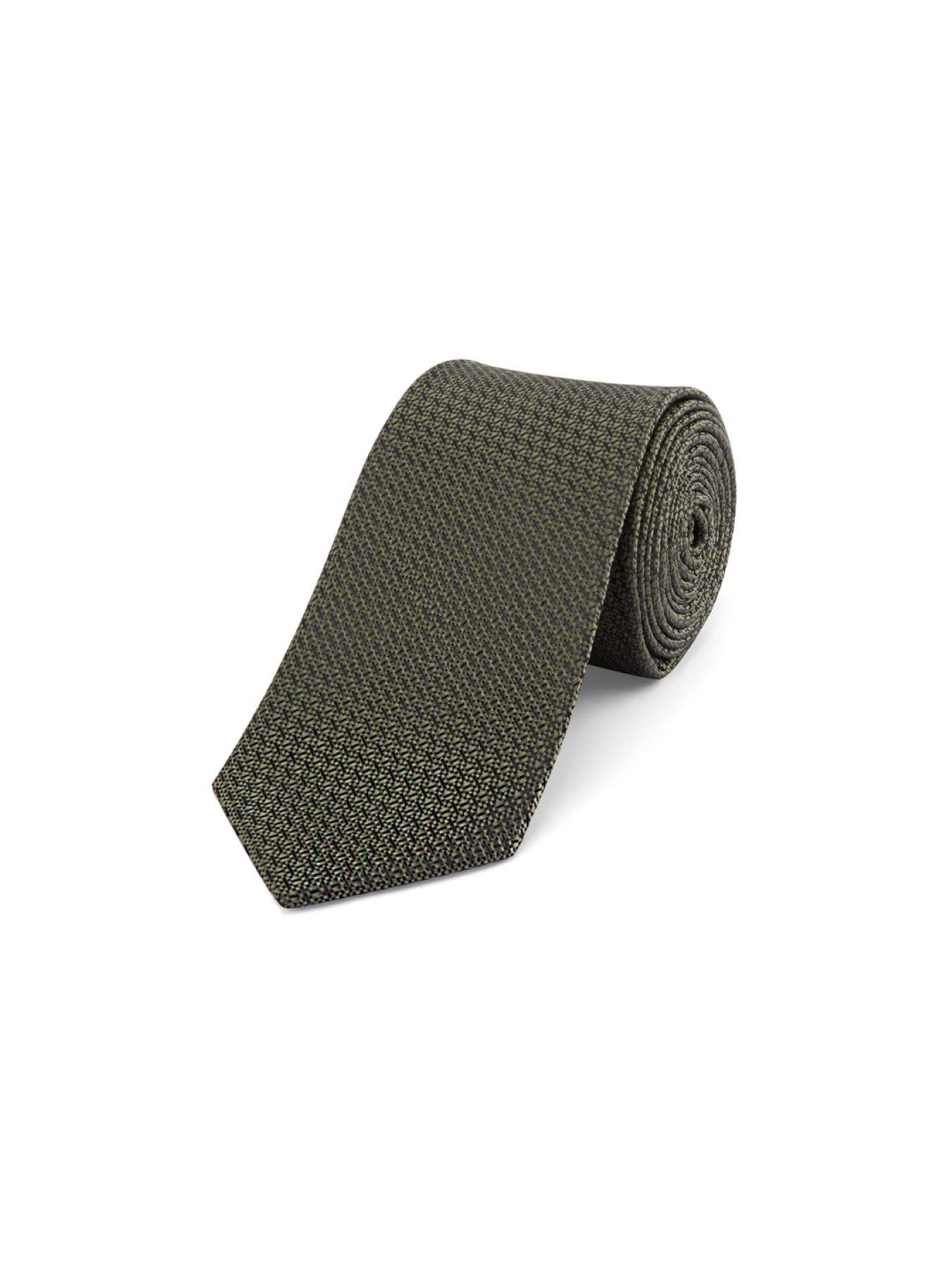 Image 2 of 4 of Skopes Olive Textured Tie &amp; Pocket Square Set