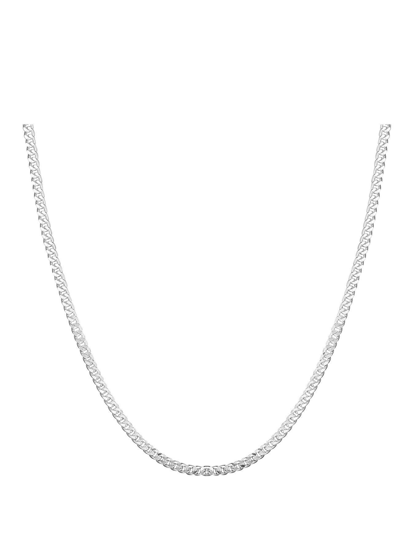 The Love Collection Sterling Silver 24" Curb Necklace Chain