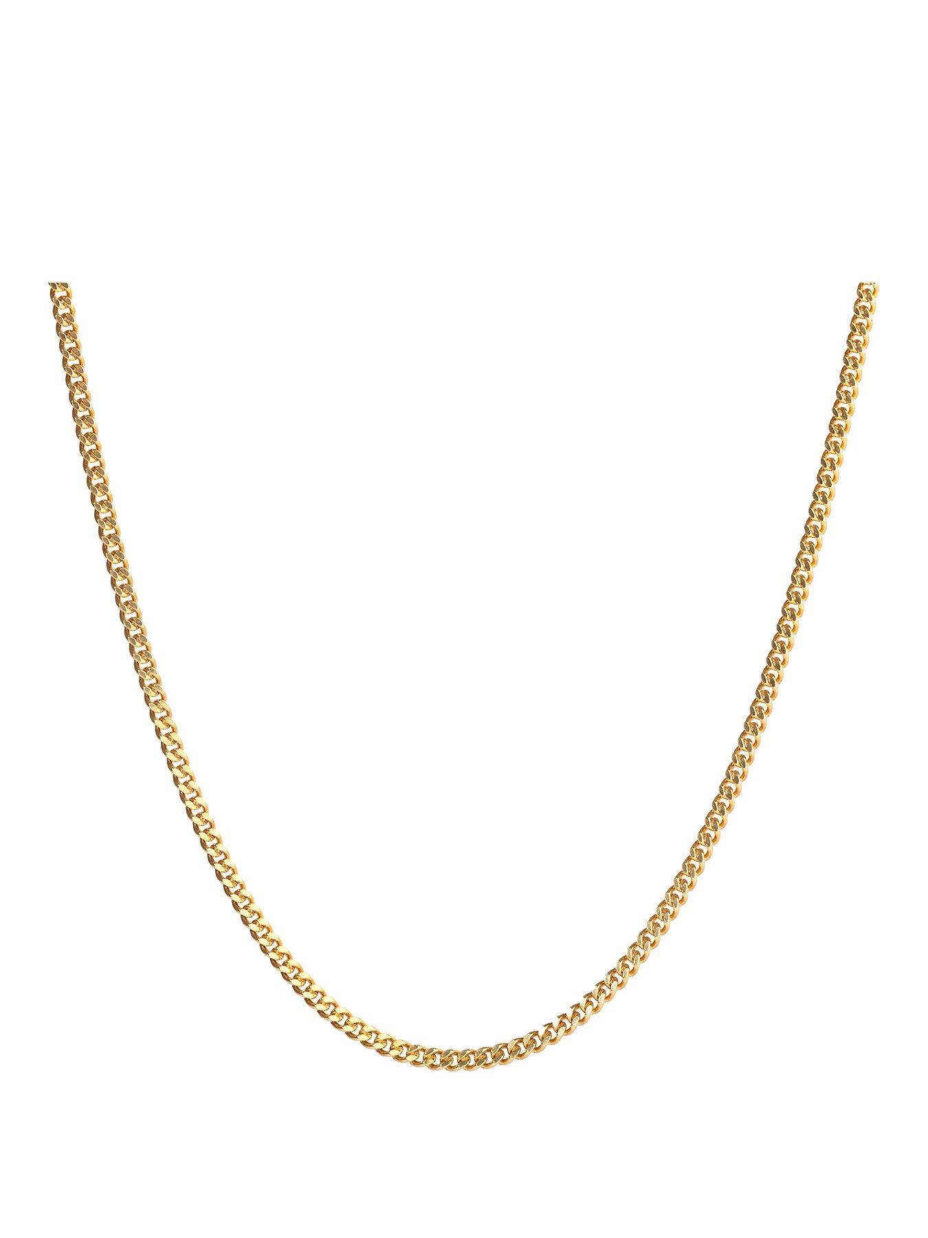 The Love Collection Gold Plated Sterling Silver 24" Curb Necklace Chain