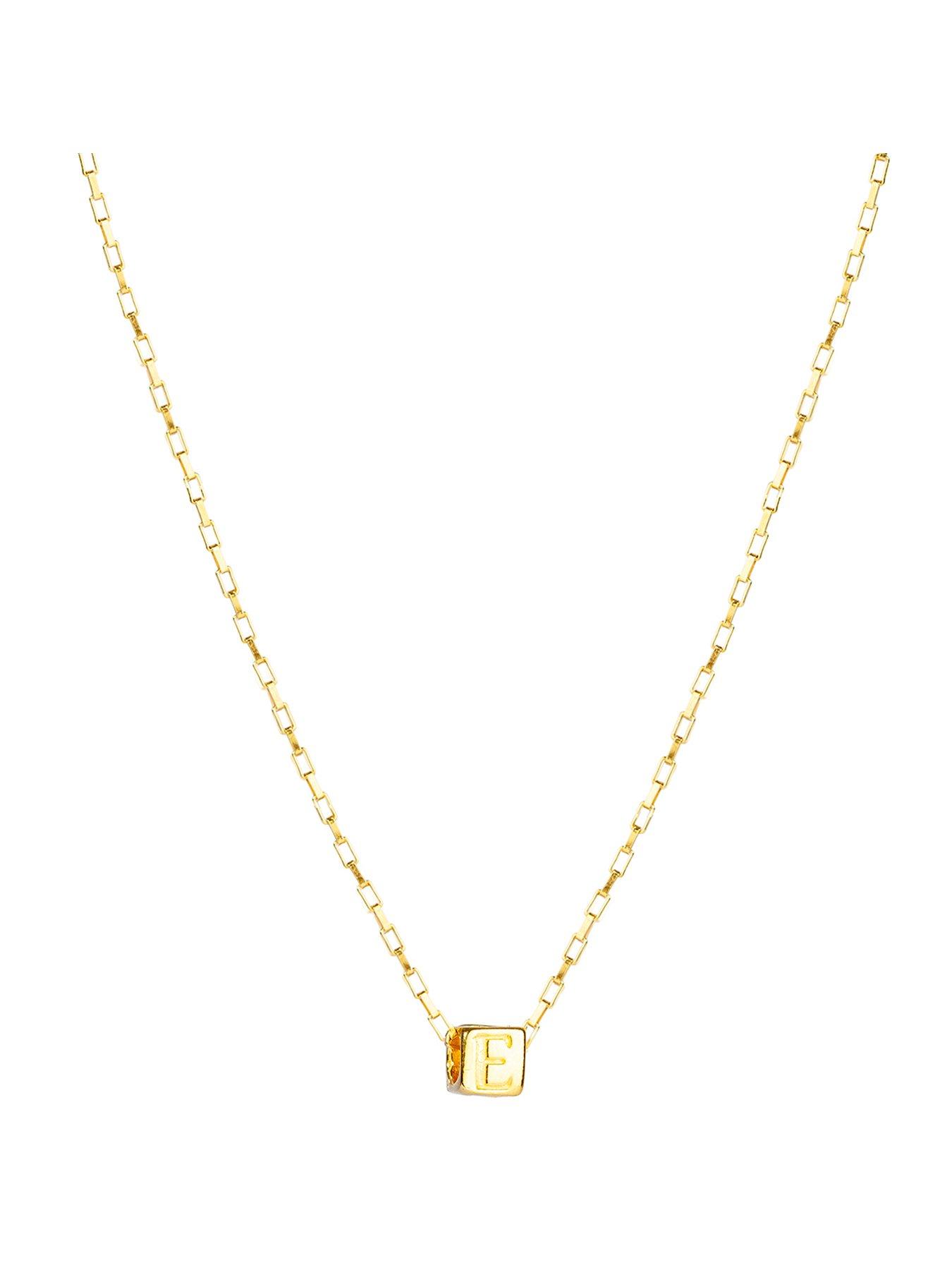 The Love Collection Gold Plated Sterling Silver Alphabet Slider Charm with Box Chain