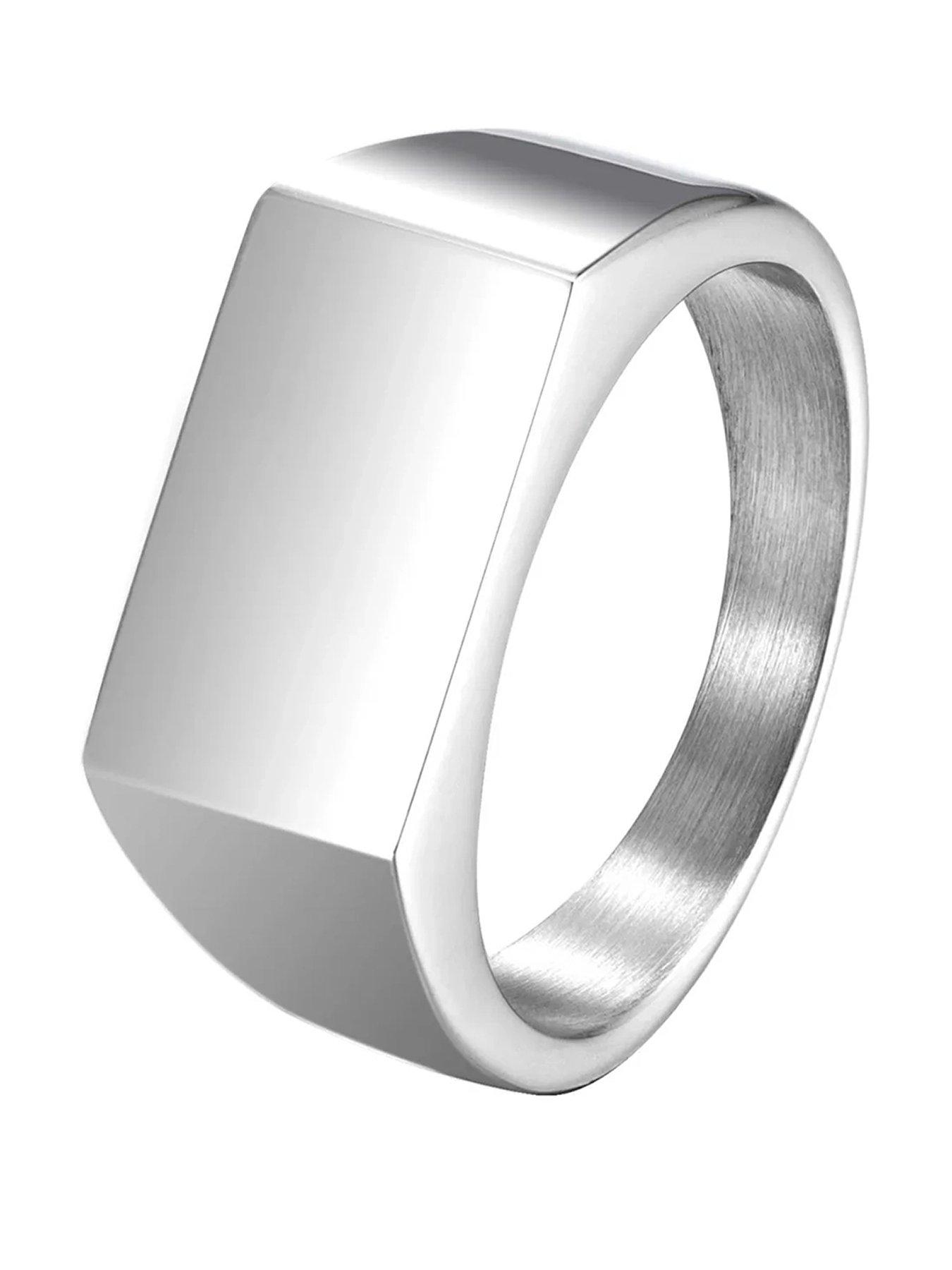 The Love Collection Men's Personalised Large Signet Ring | Very
