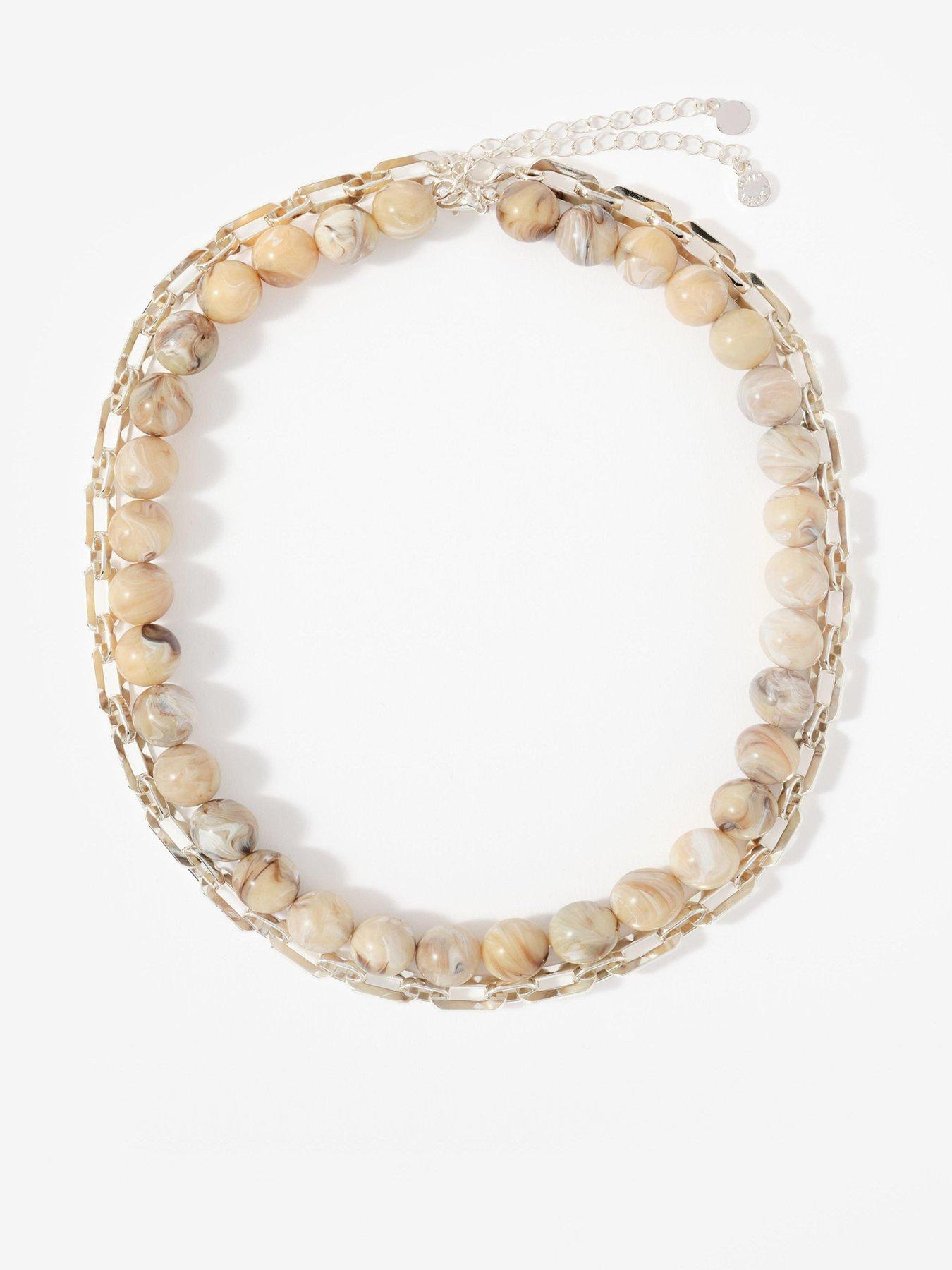 Image 1 of 5 of Mint Velvet Butter Beaded Layer Necklace
