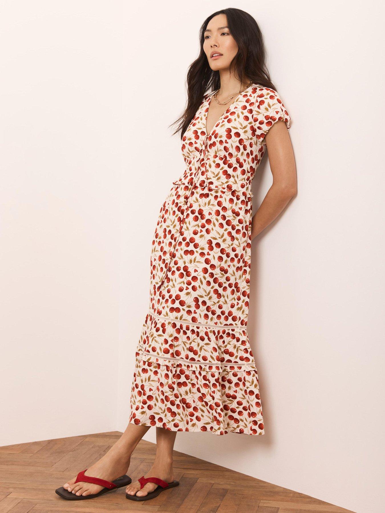 Mint Velvet Cherry Print Midi Dress