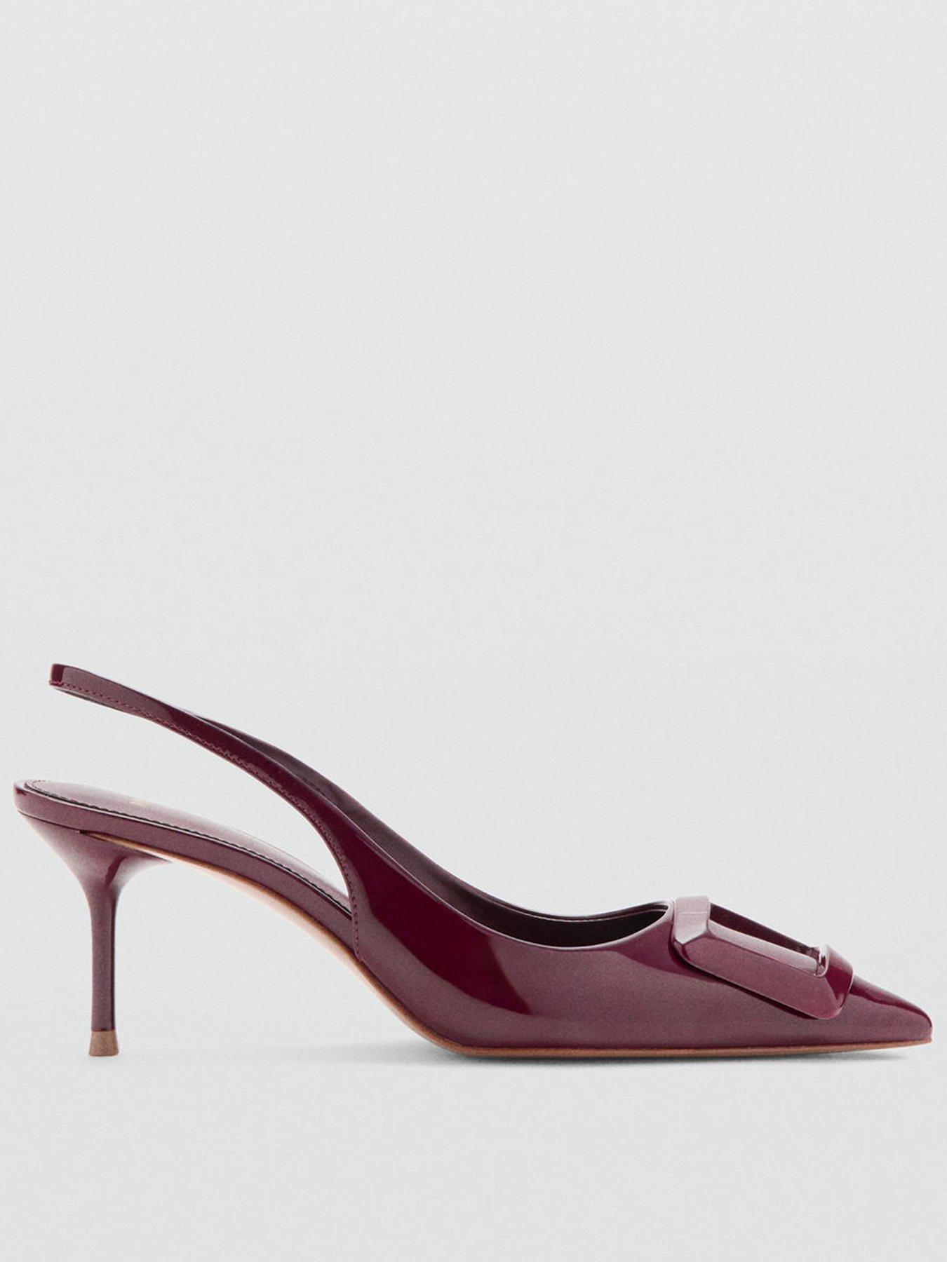 Mango Patent Heeled Shoes - Red