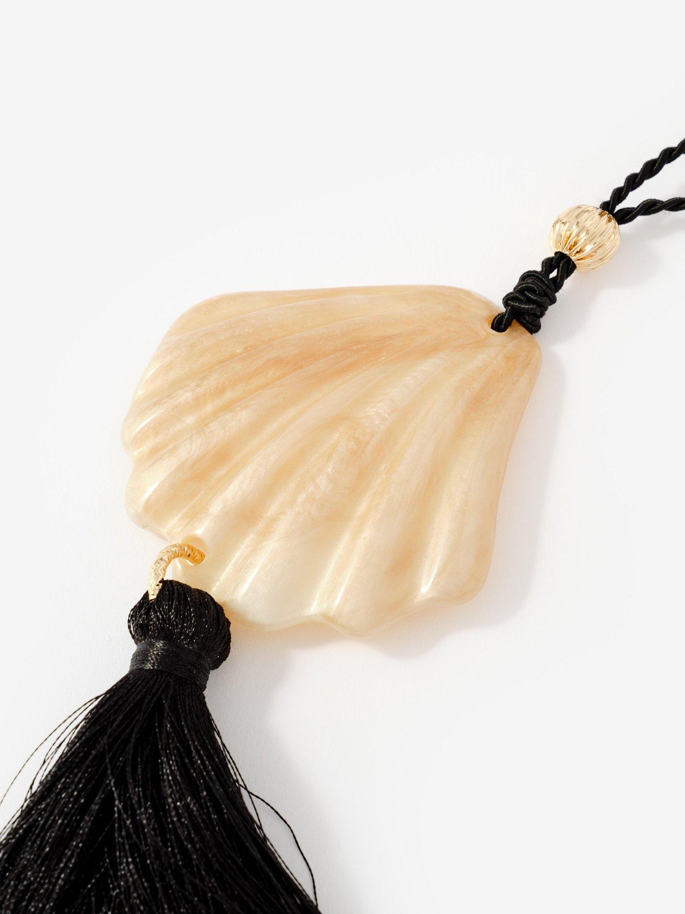 Image 4 of 4 of Mint Velvet Shell Resin Tassel Pendant