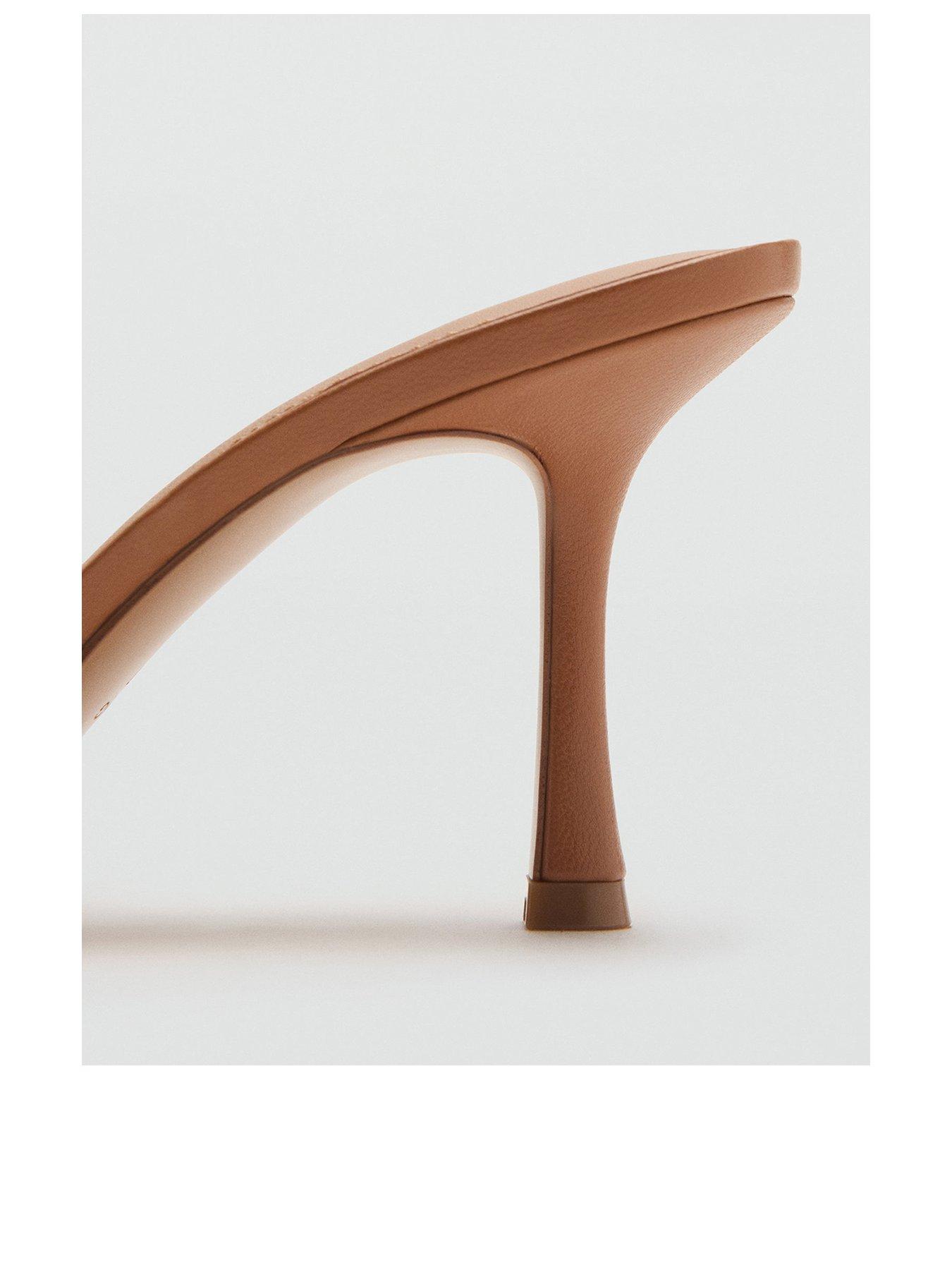 Image 3 of 4 of Mango Pointed Heel Sandals - Brown