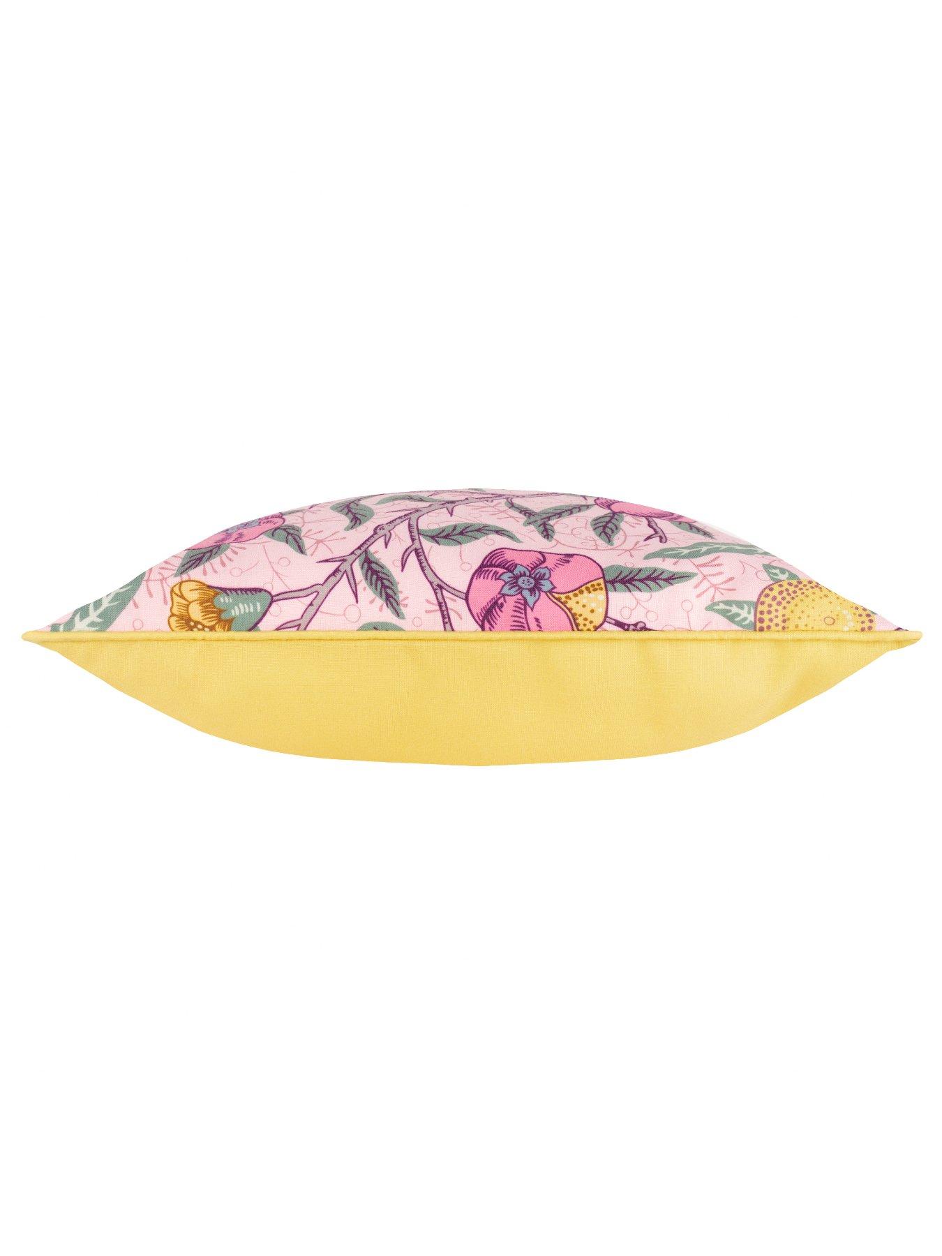 Image 4 of 6 of Morris & Co Fruits 45x45 Outdoor Polyester Cushion Blush Pink/lemon