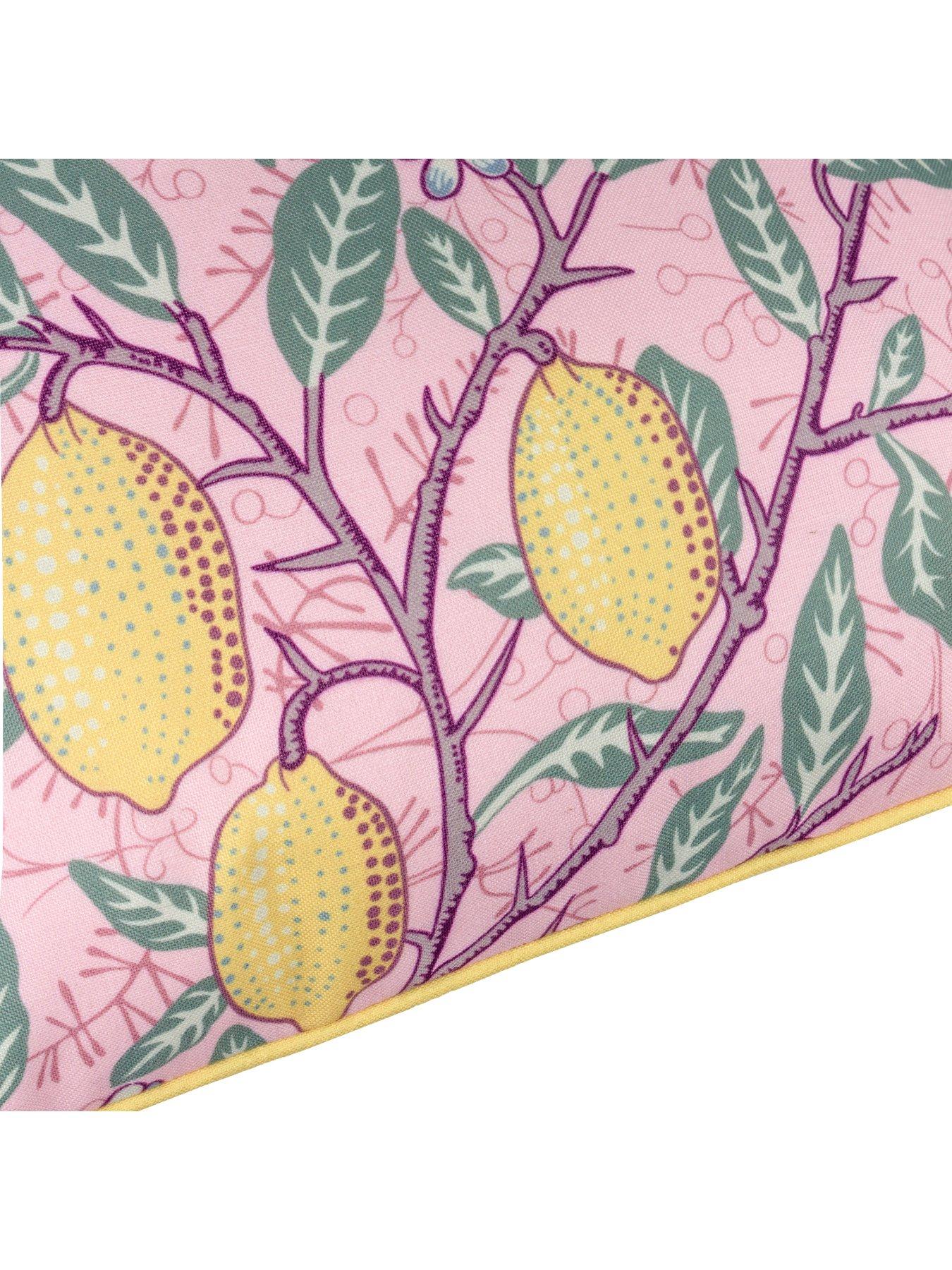 Image 5 of 6 of Morris & Co Fruits 45x45 Outdoor Polyester Cushion Blush Pink/lemon