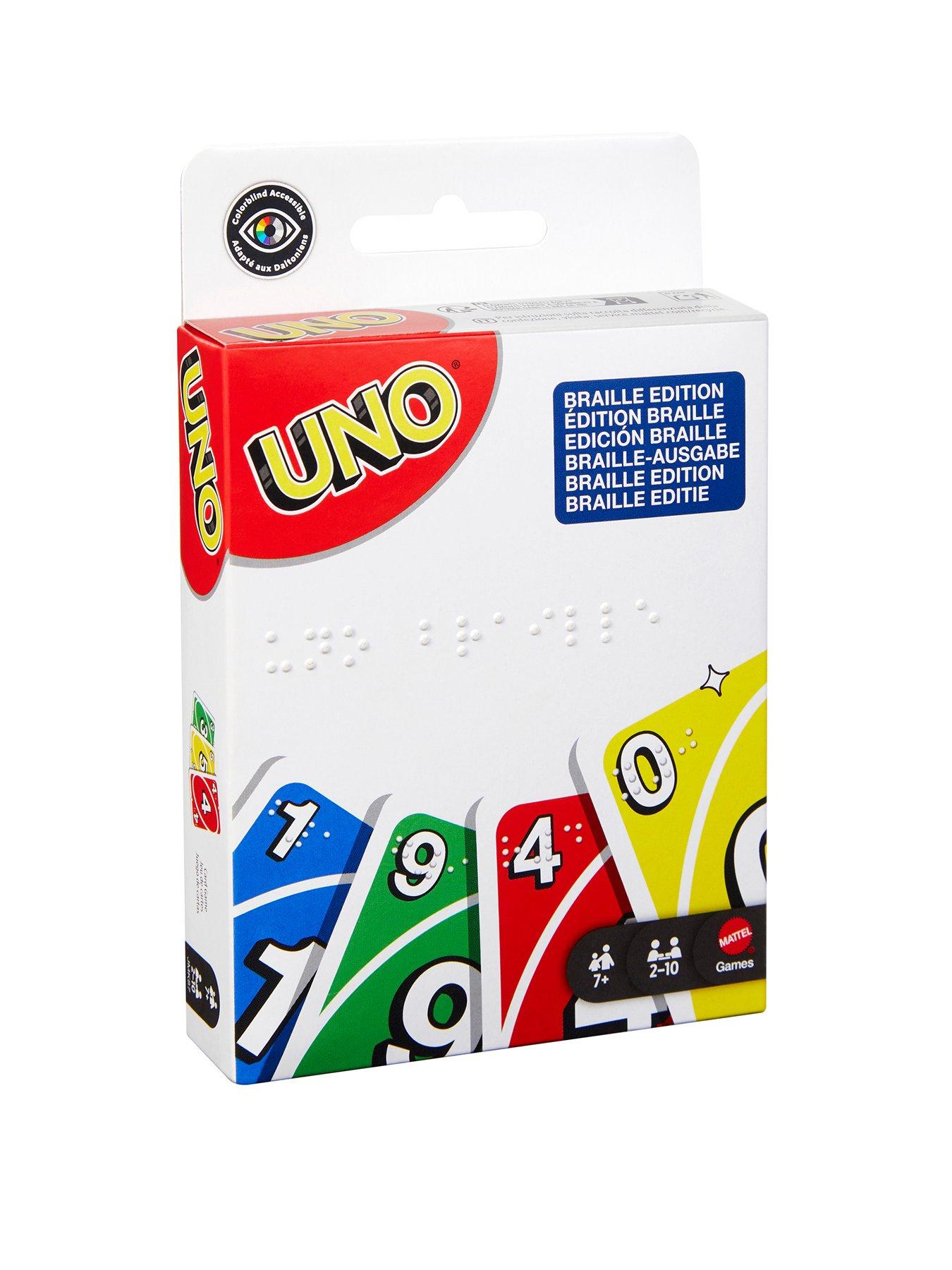 Uno Braille Card Game with Deck Specially Designed for Blind  &  Low-Vision Players, 2 to 10 Players