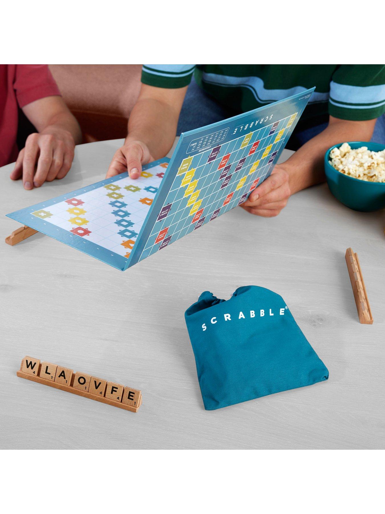 Image 5 of 8 of Scrabble Board Game Family Word Game with Wood Tiles and Racks and Two Ways to Play for 2-4 Players