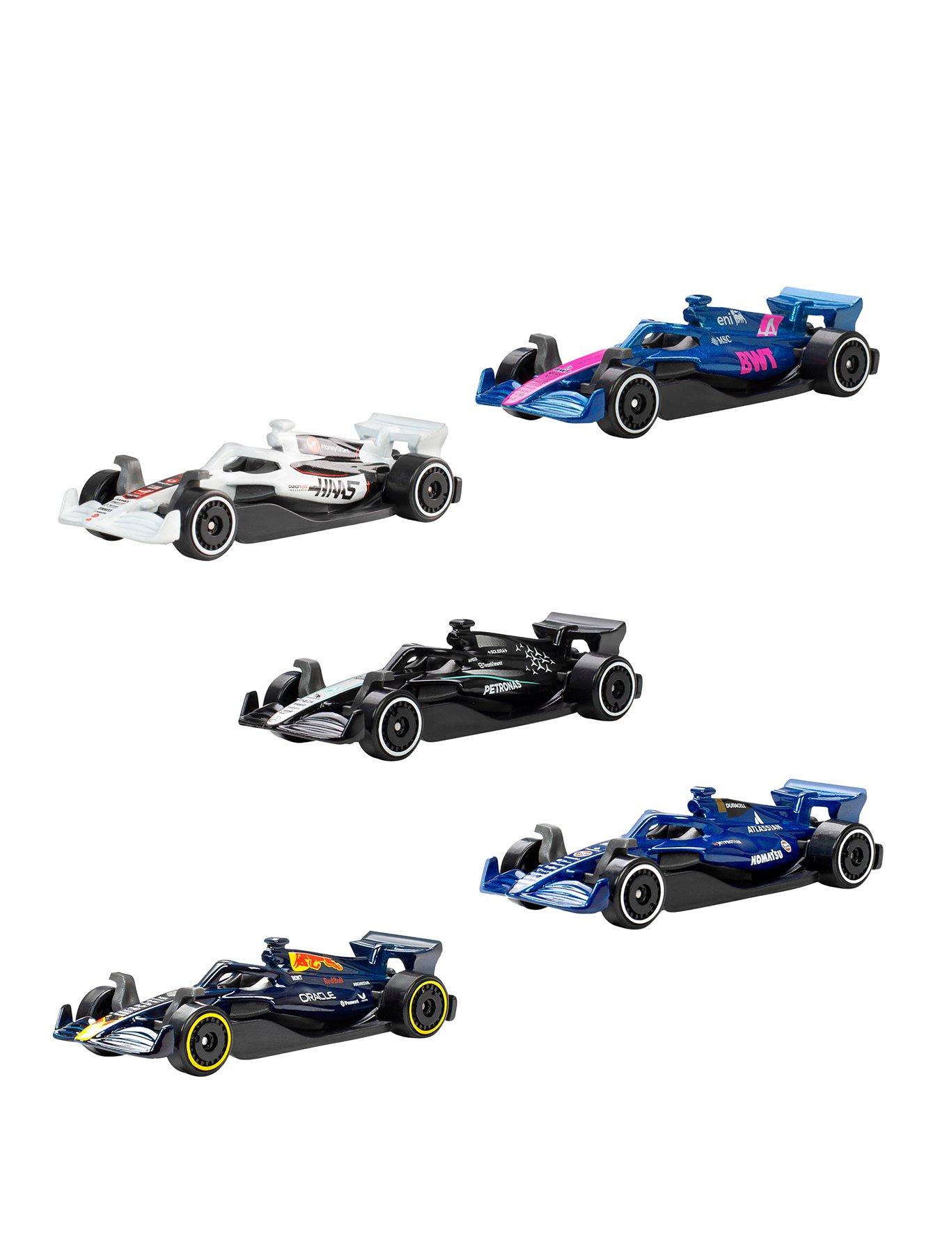 Hot Wheels Formula 1 5-Pack, Set of 5 Die-Cast Toy F1 Cars in 1:64 Scale
