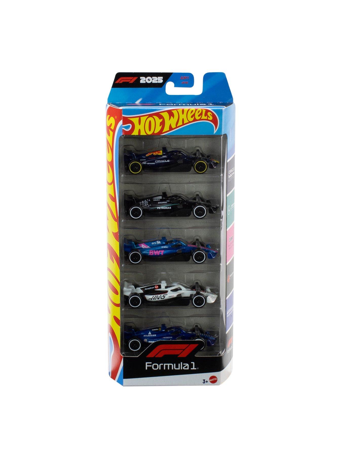Image 2 of 7 of Hot Wheels Formula 1 5-Pack, Set of 5 Die-Cast Toy F1 Cars in 1:64 Scale