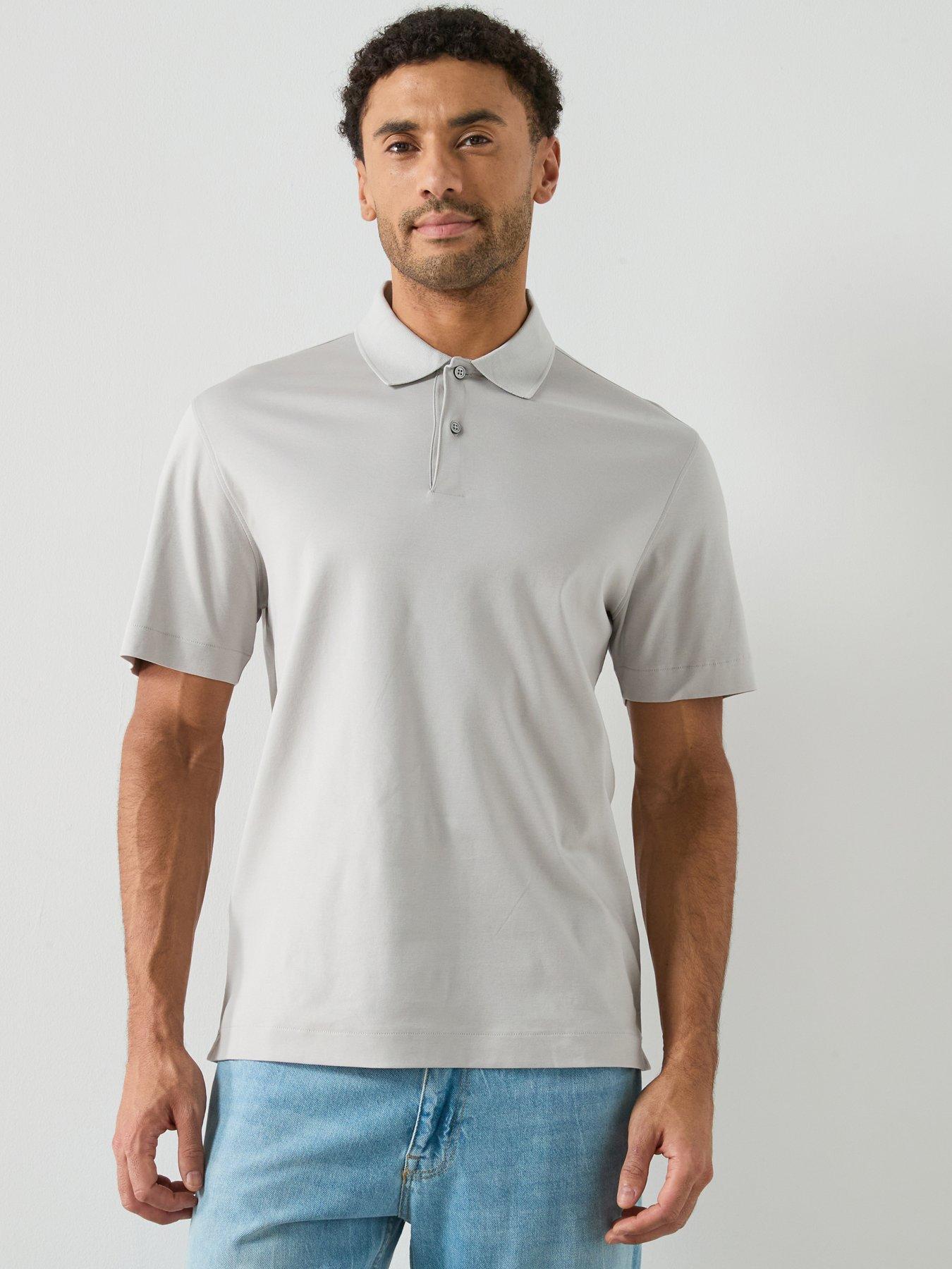 Mango: Bellowp Short Sleeve Polo Shirt - Grey