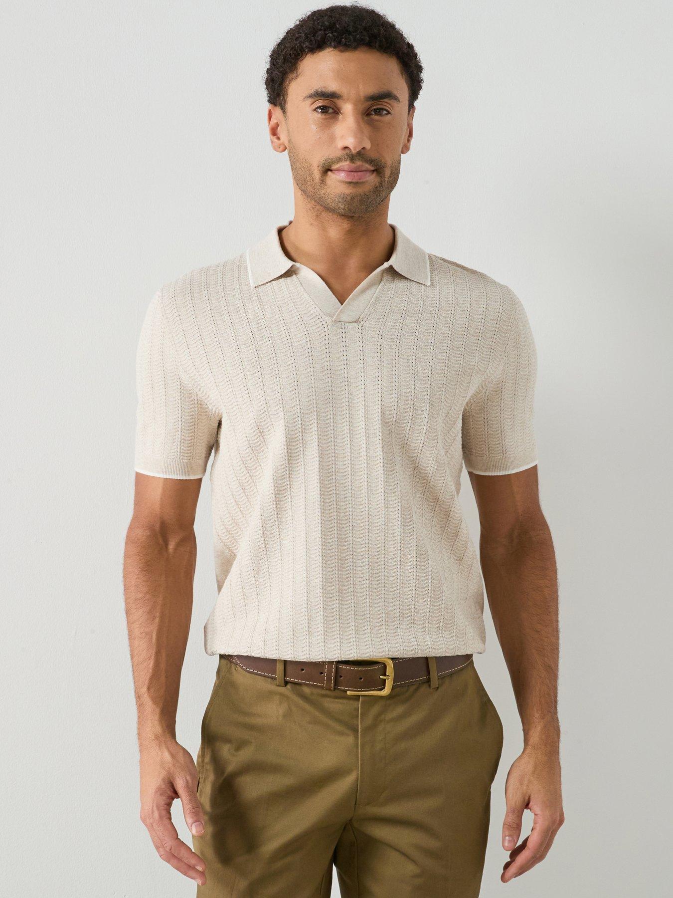 Mango Tip Short Sleeve Polo Shirt - Beige