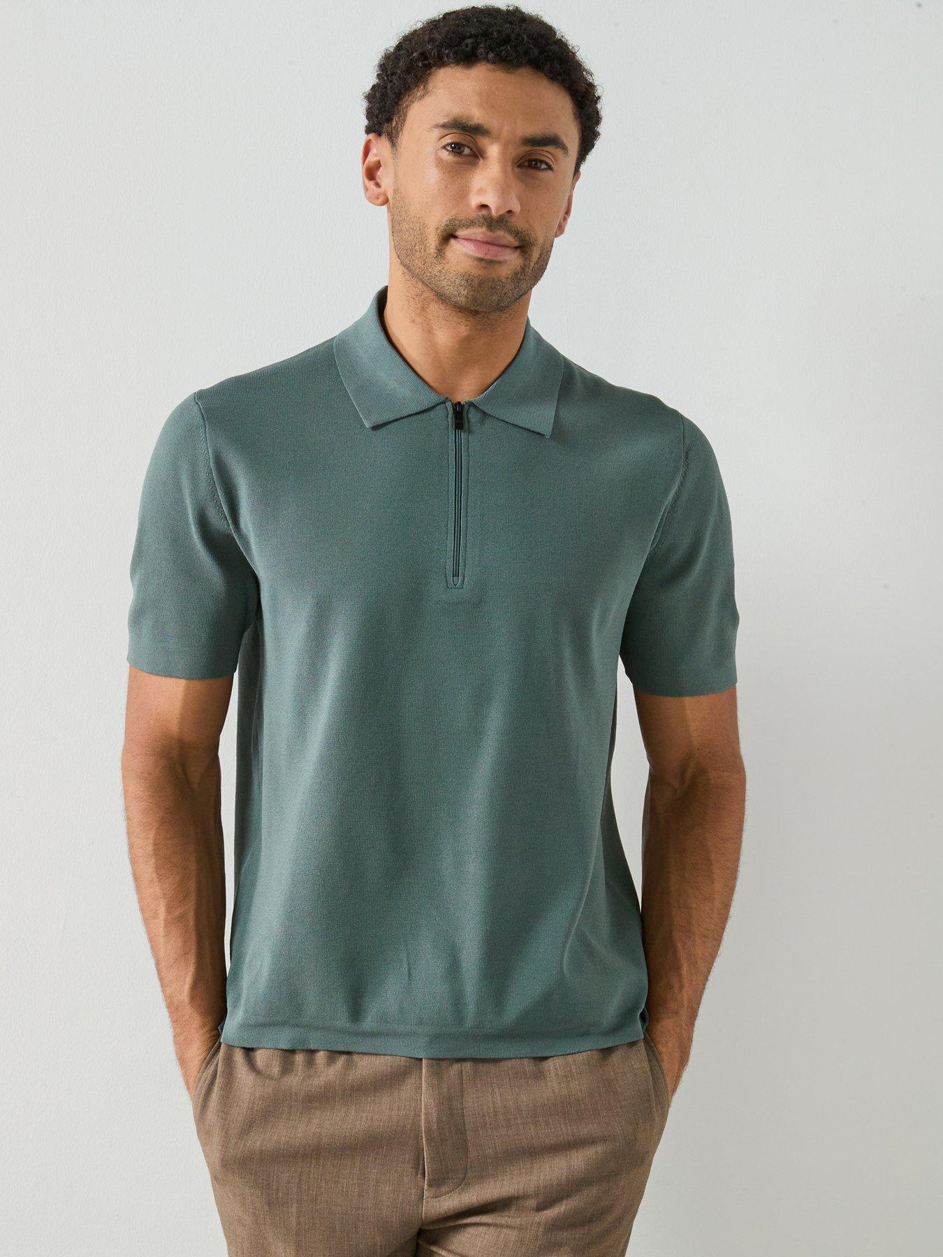 Image 1 of 5 of Mango Performance Miller Short Sleeve Polo Shirt - Green