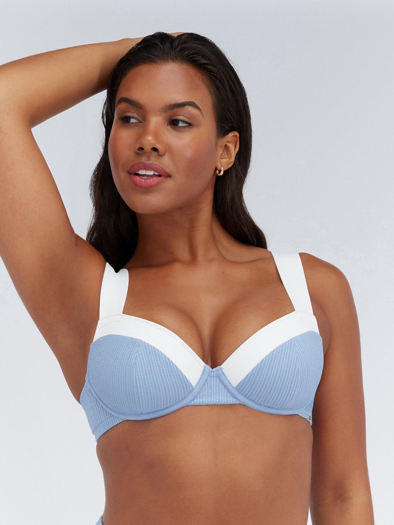 Image 1 of 3 of Boux Avenue Rivoli Balconette Bikini Top - Blue
