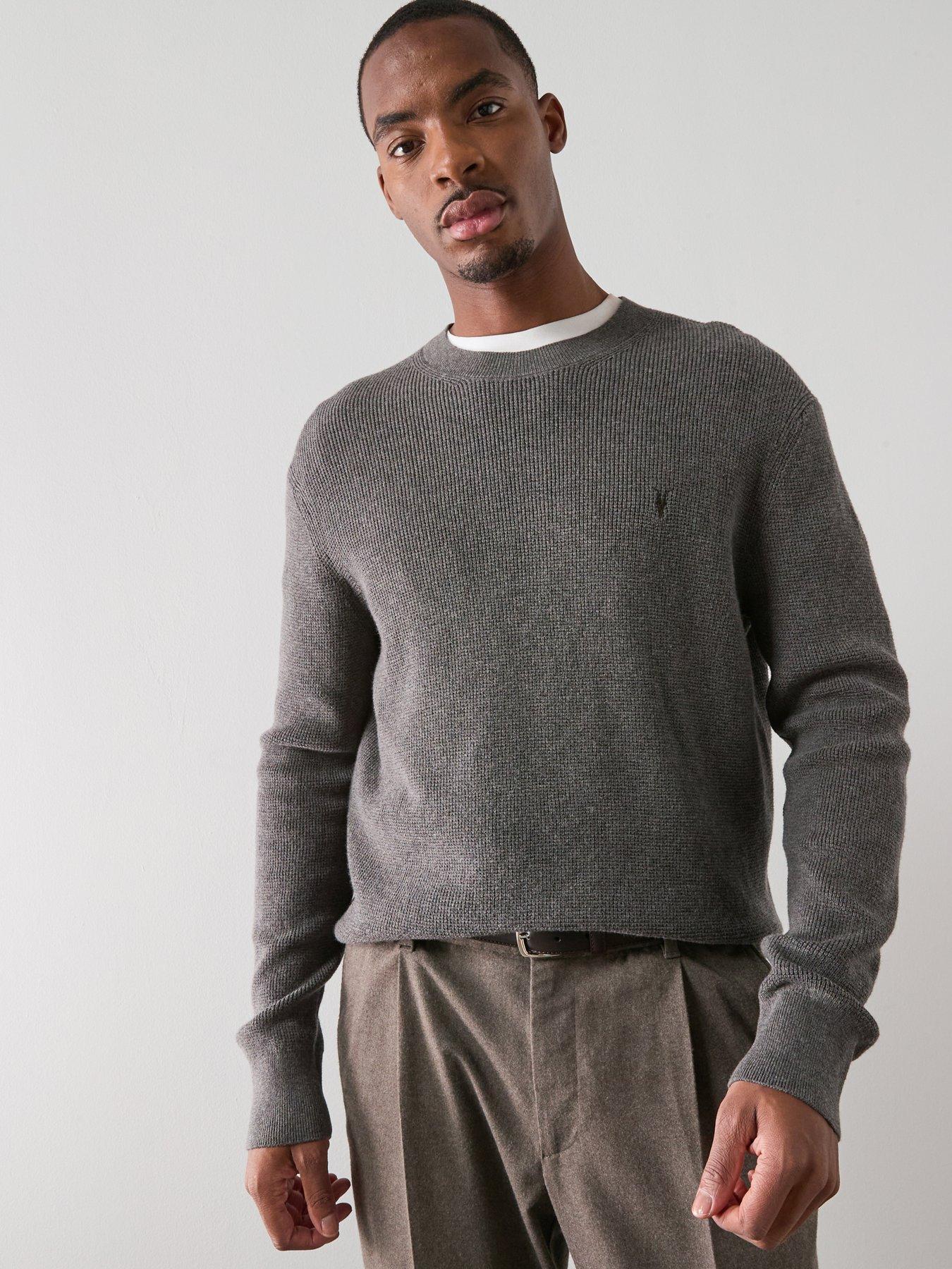 AllSaints Aspen Knitted Jumper, Grey, Size Xl, Men