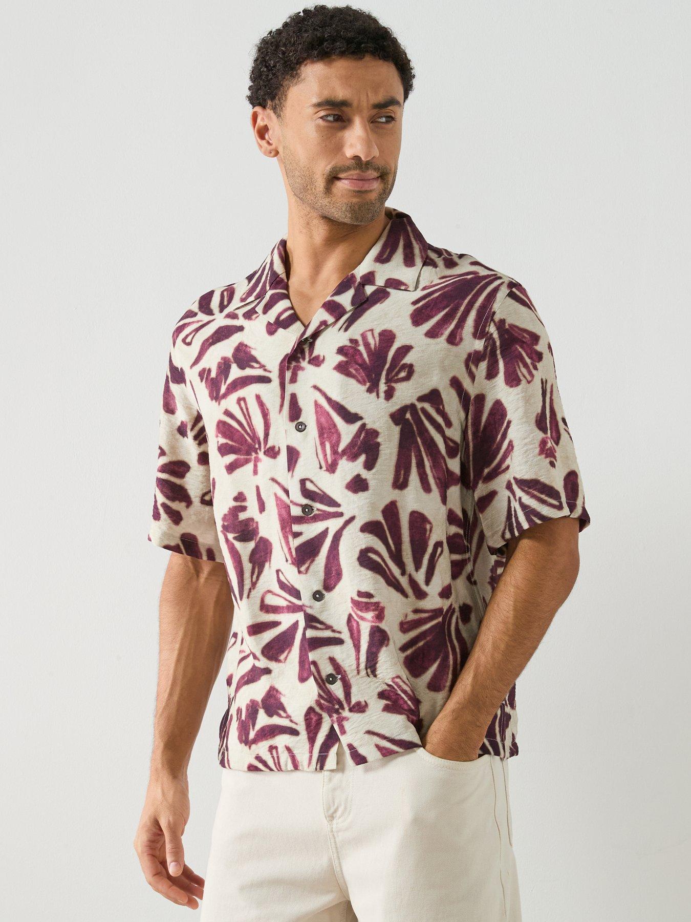 Mango Mino Short Sleeve Resort Shirt - Purple