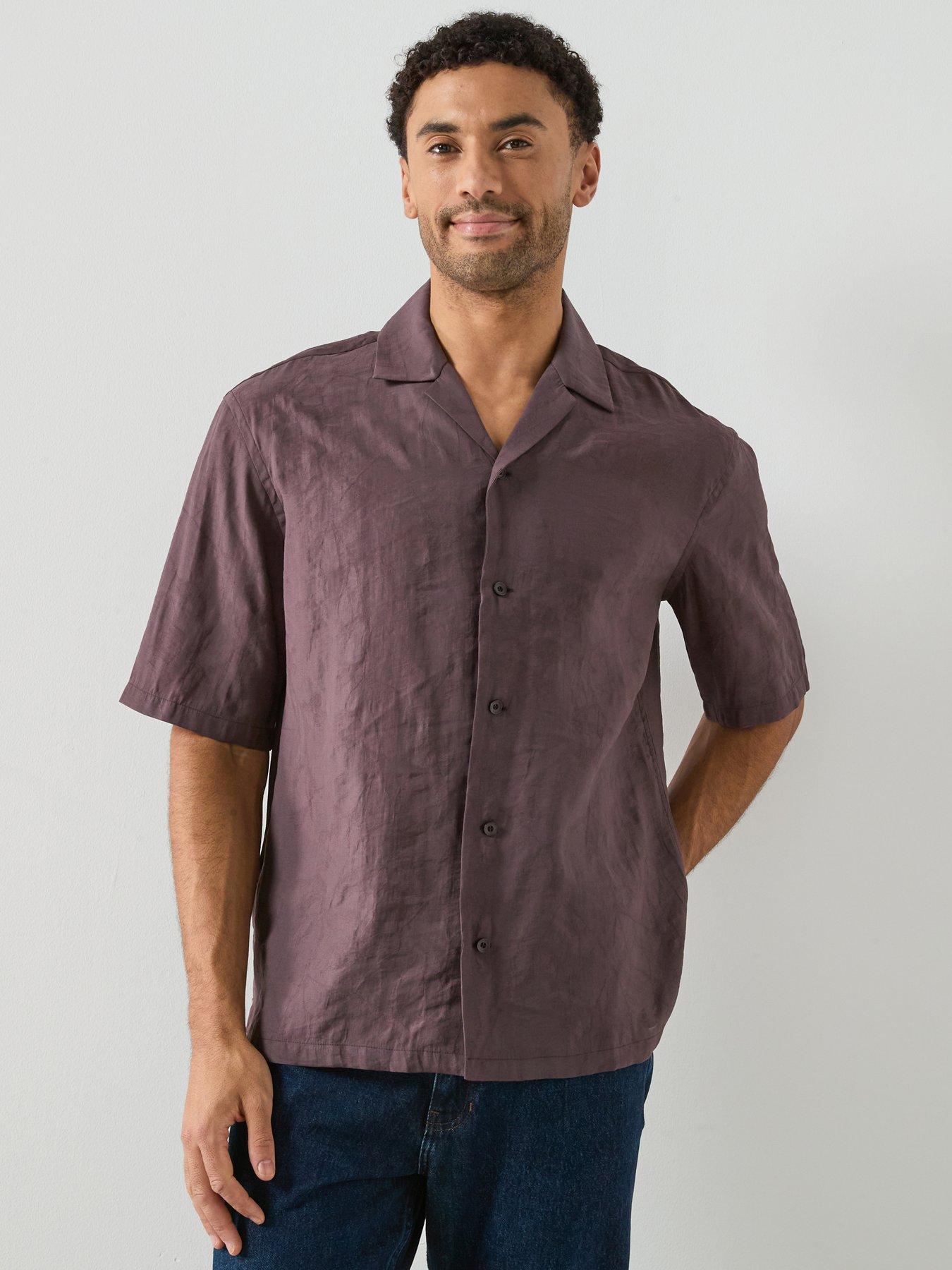 Mango Lotus Short Sleeve Resort Shirt Shirt - Purple