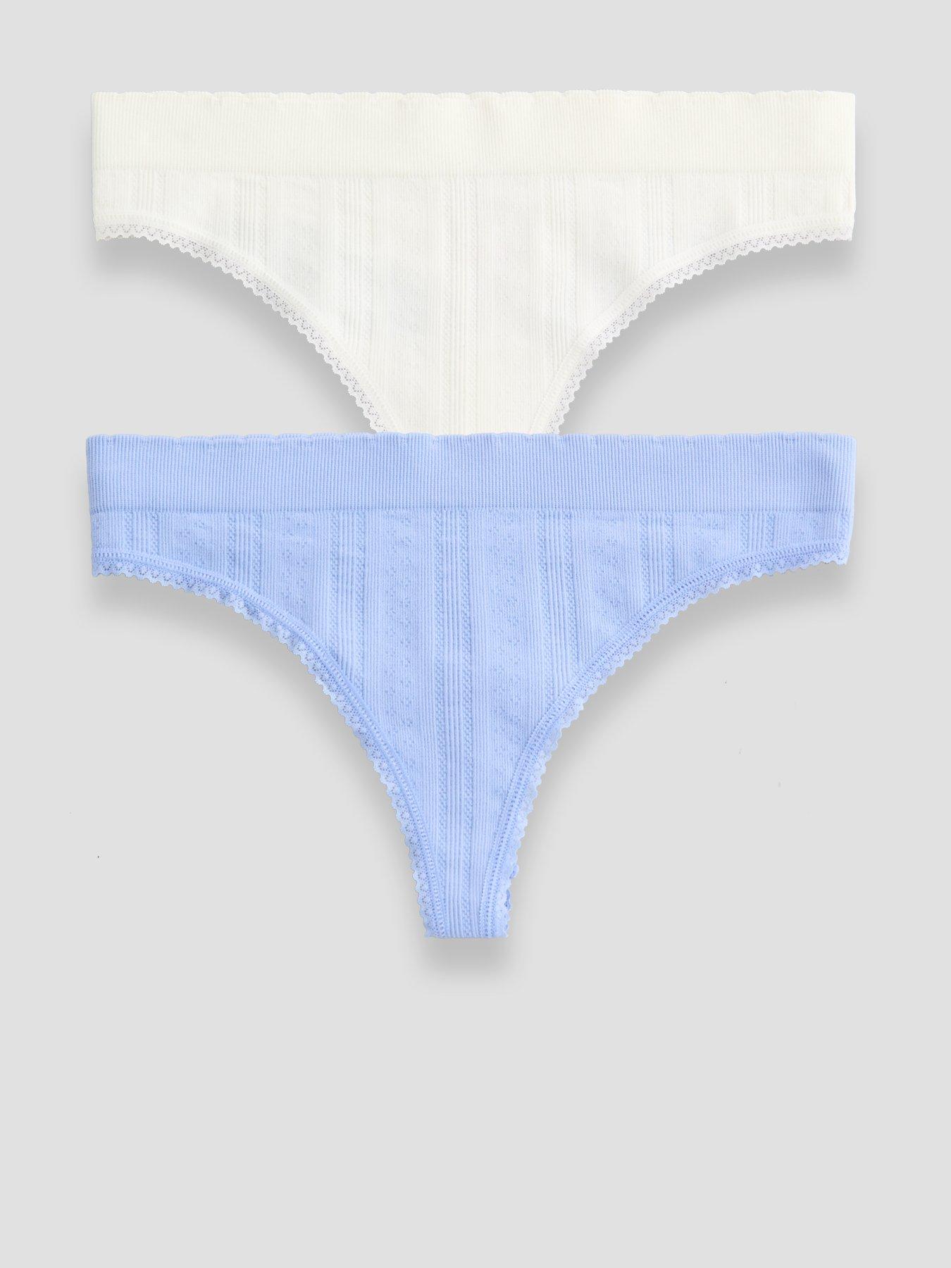 Image 1 of 7 of The Very Collection 2 Pack Pointelle Seamless Thongs - Multi