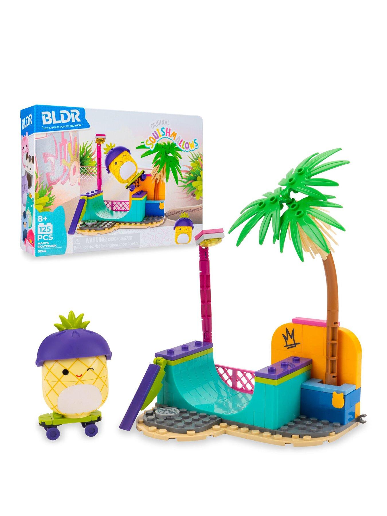 Squishmallows BLDR Squishmallows Maui's Skatepark Building Set - Maui the Pineapple Buildable Figure - Squishmallows Fans 8+