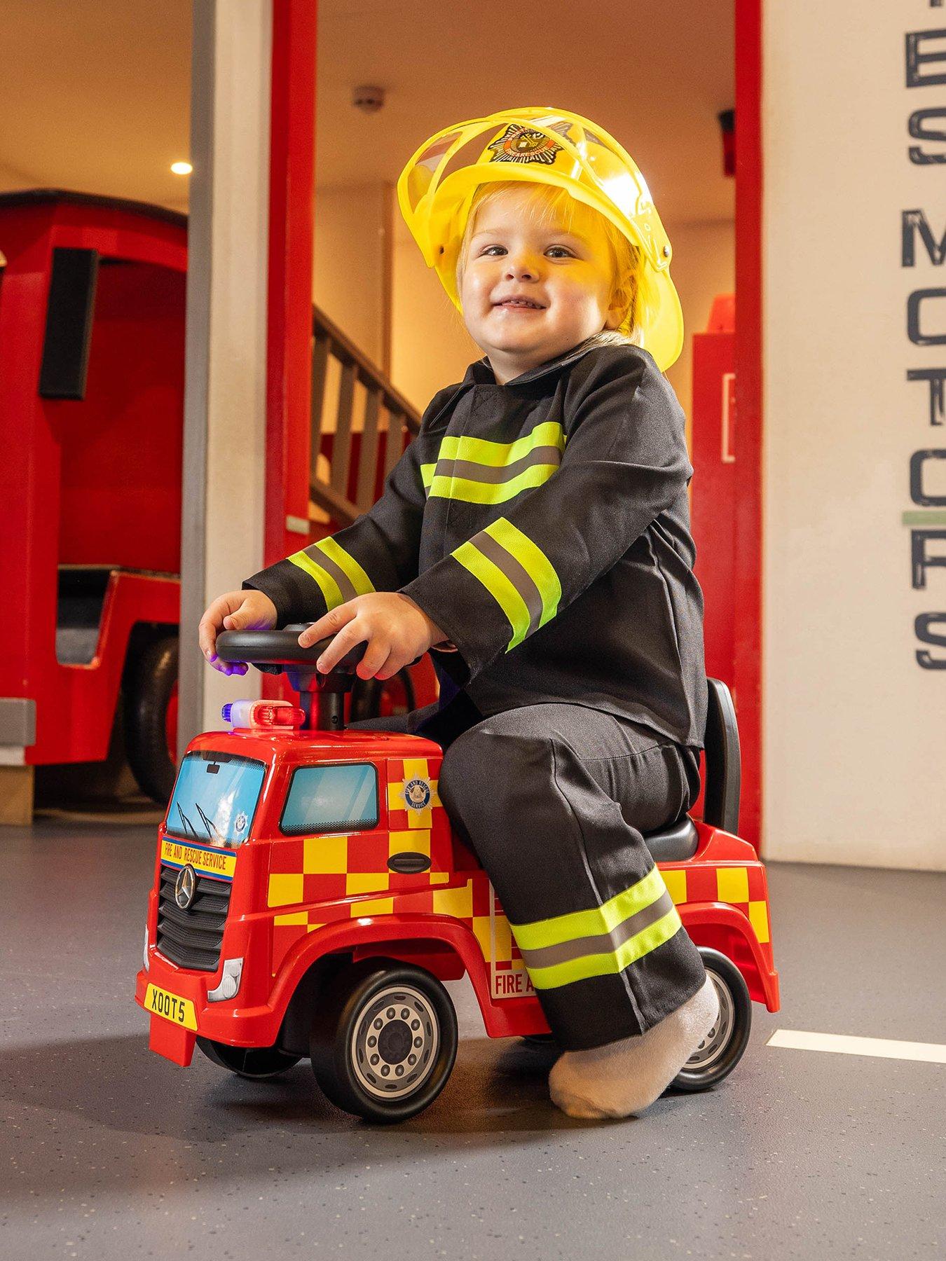 XOOTZ Mercedes-Benz Fire Truck Foot to Floor Ride On - Red